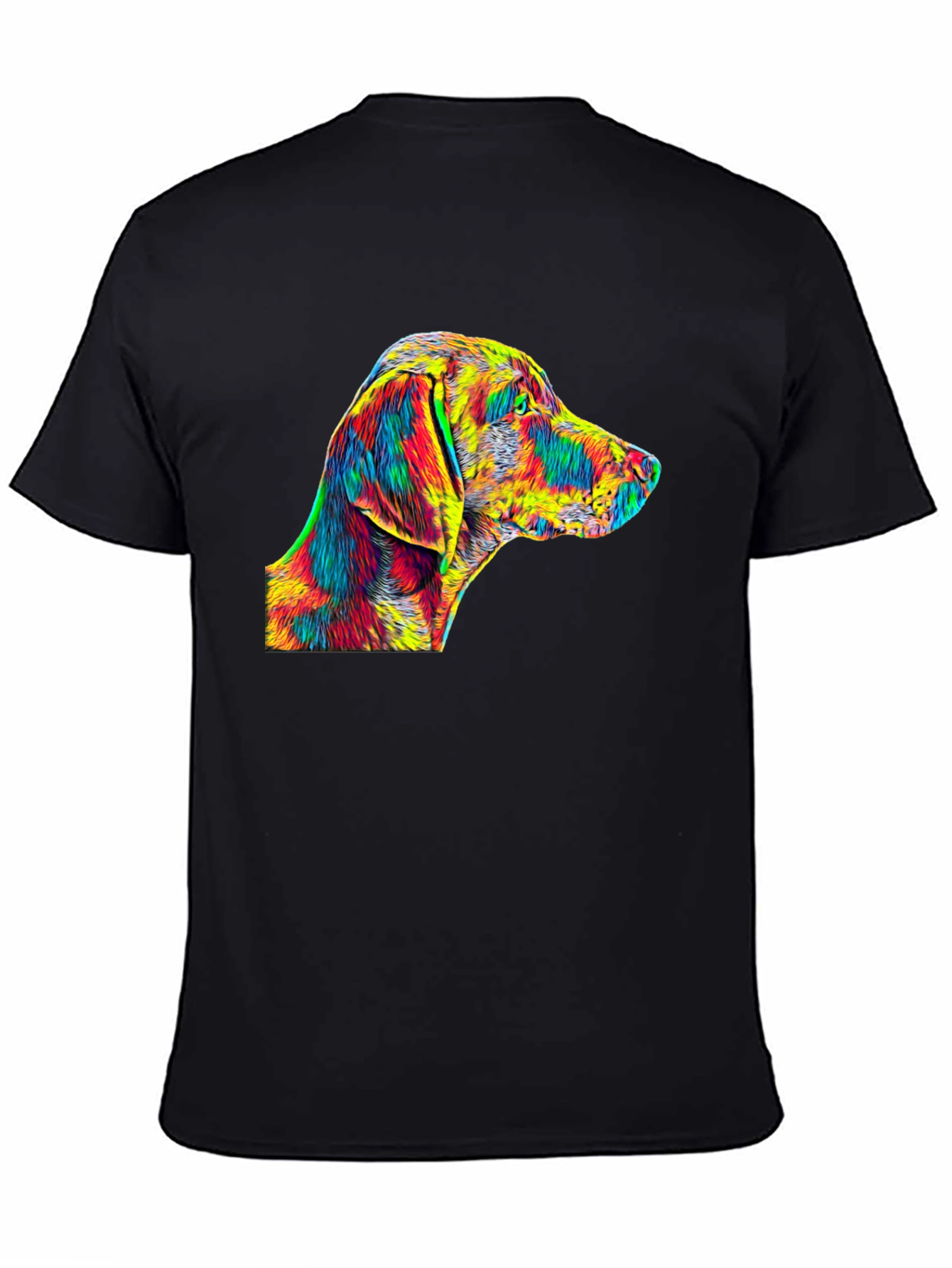 Vibrant Dog Art Black T-Shirt