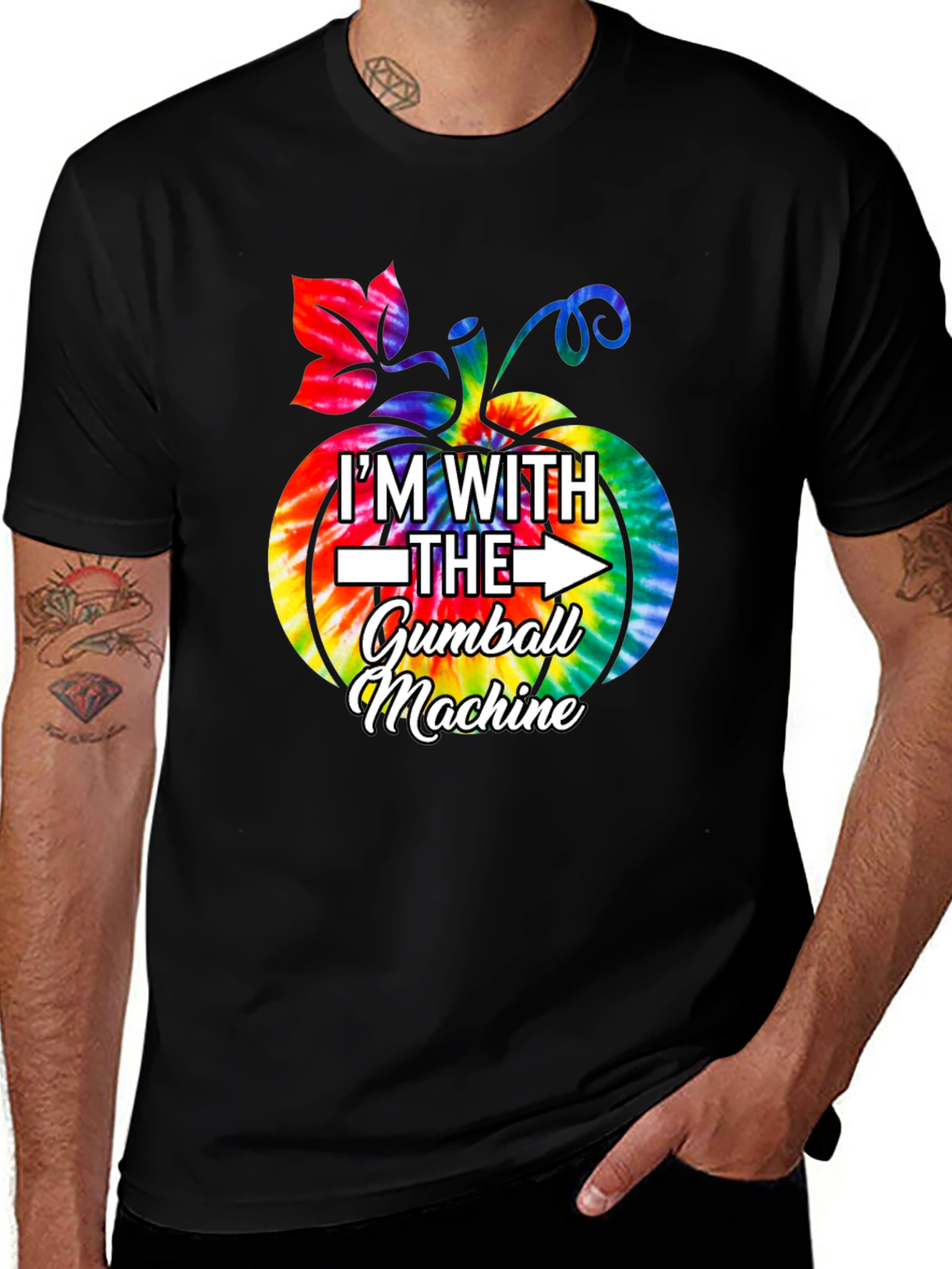 Im With The Gumball Machine Tie Dye Pumpkin T-Shirt