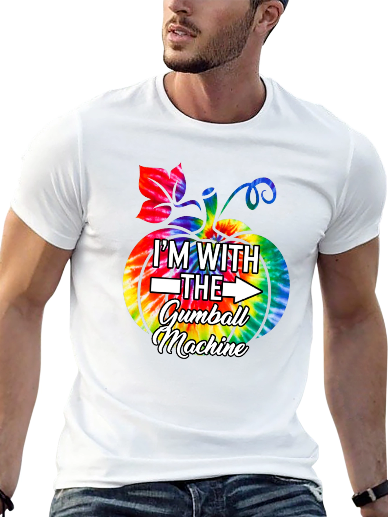 Im With The Gumball Machine Tie Dye Pumpkin T-Shirt