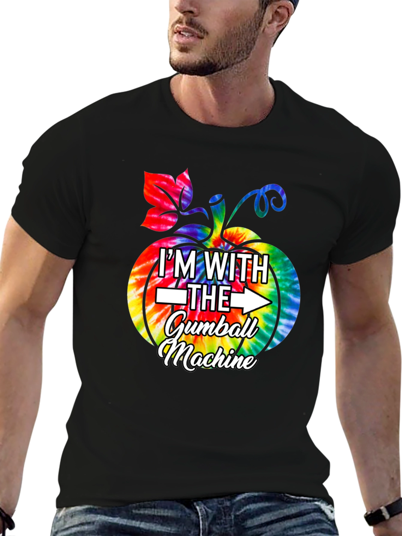 Im With The Gumball Machine Tie Dye Pumpkin T-Shirt