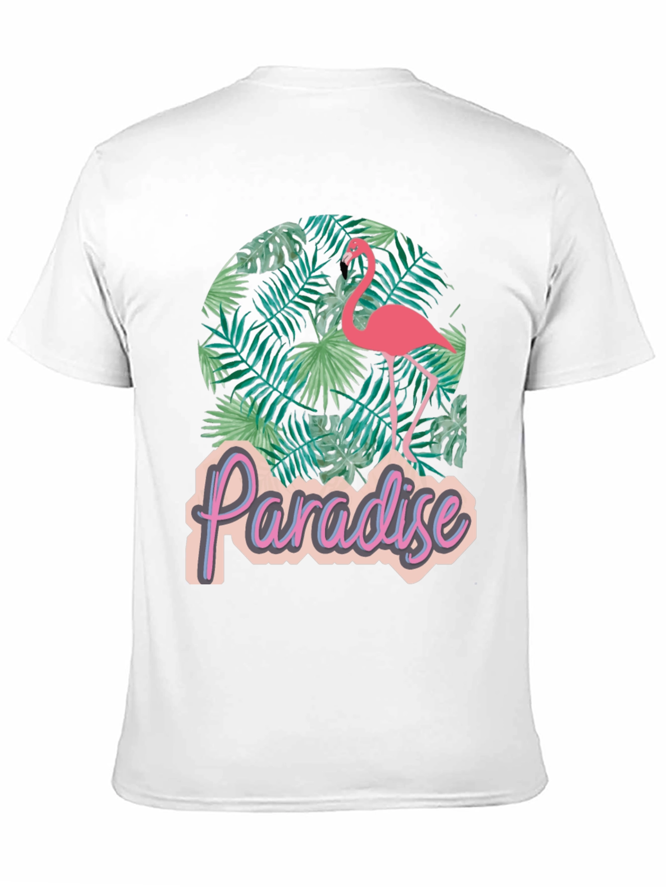 Paradise Flamingo Graphic Tee - Tropical Black T-Shirt