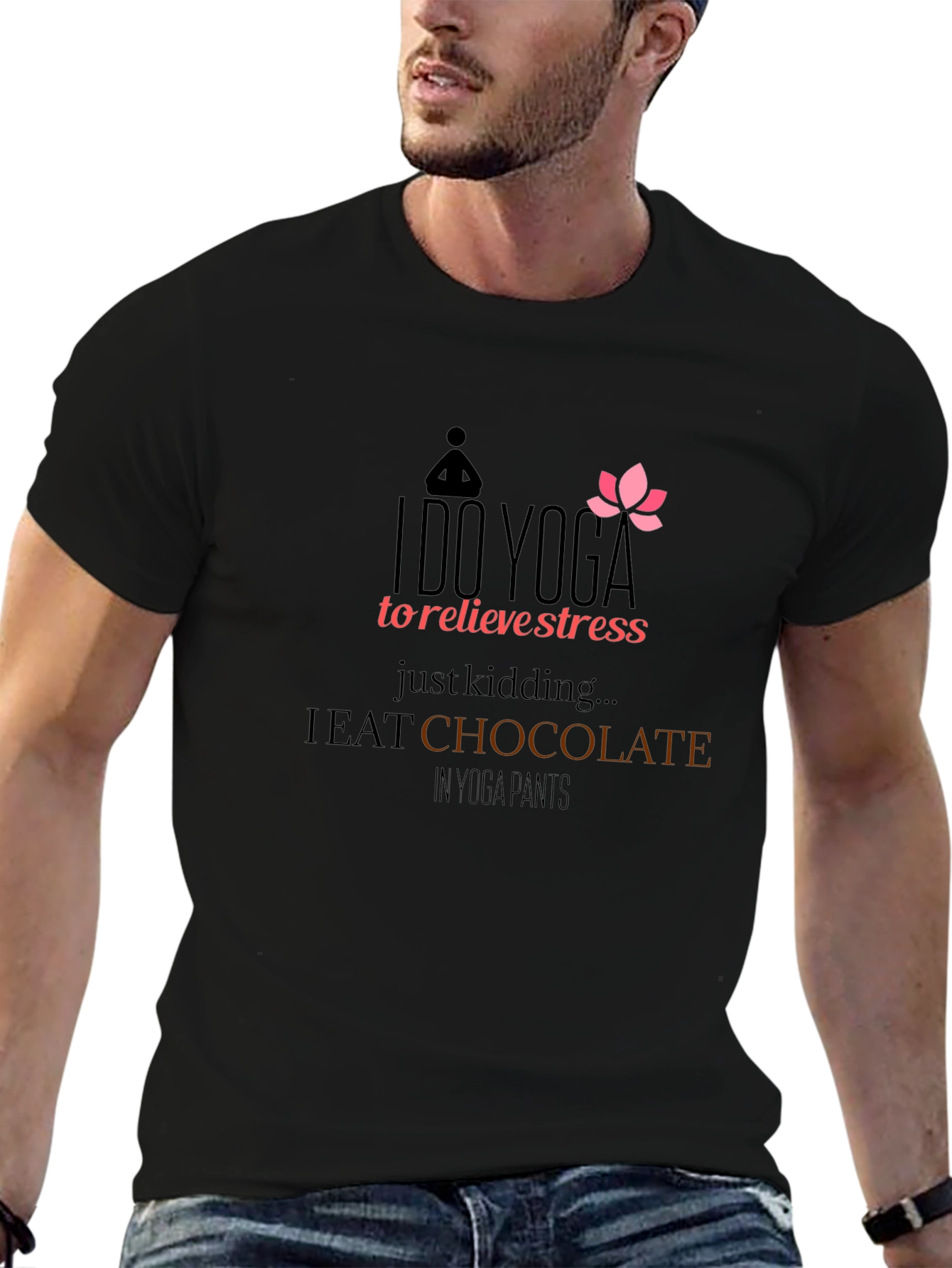 Yoga Chocolate Humor T-Shirt - Relax & Indulge!