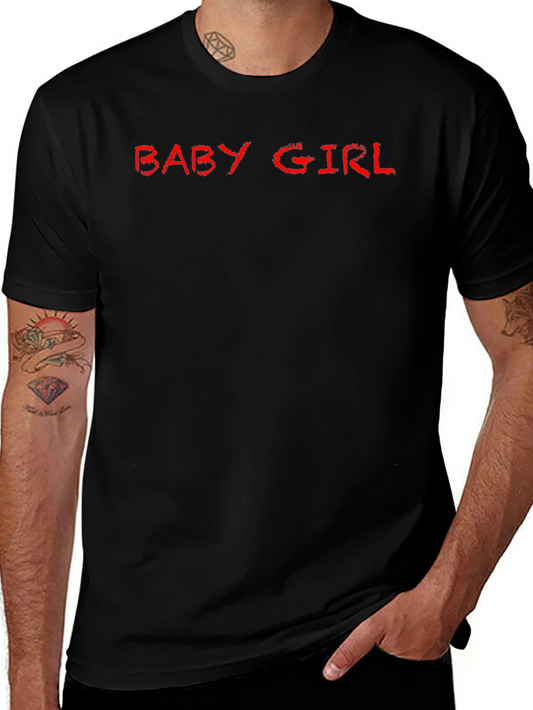 Baby Girl Tee - Edgy Red Text on Black T-Shirt