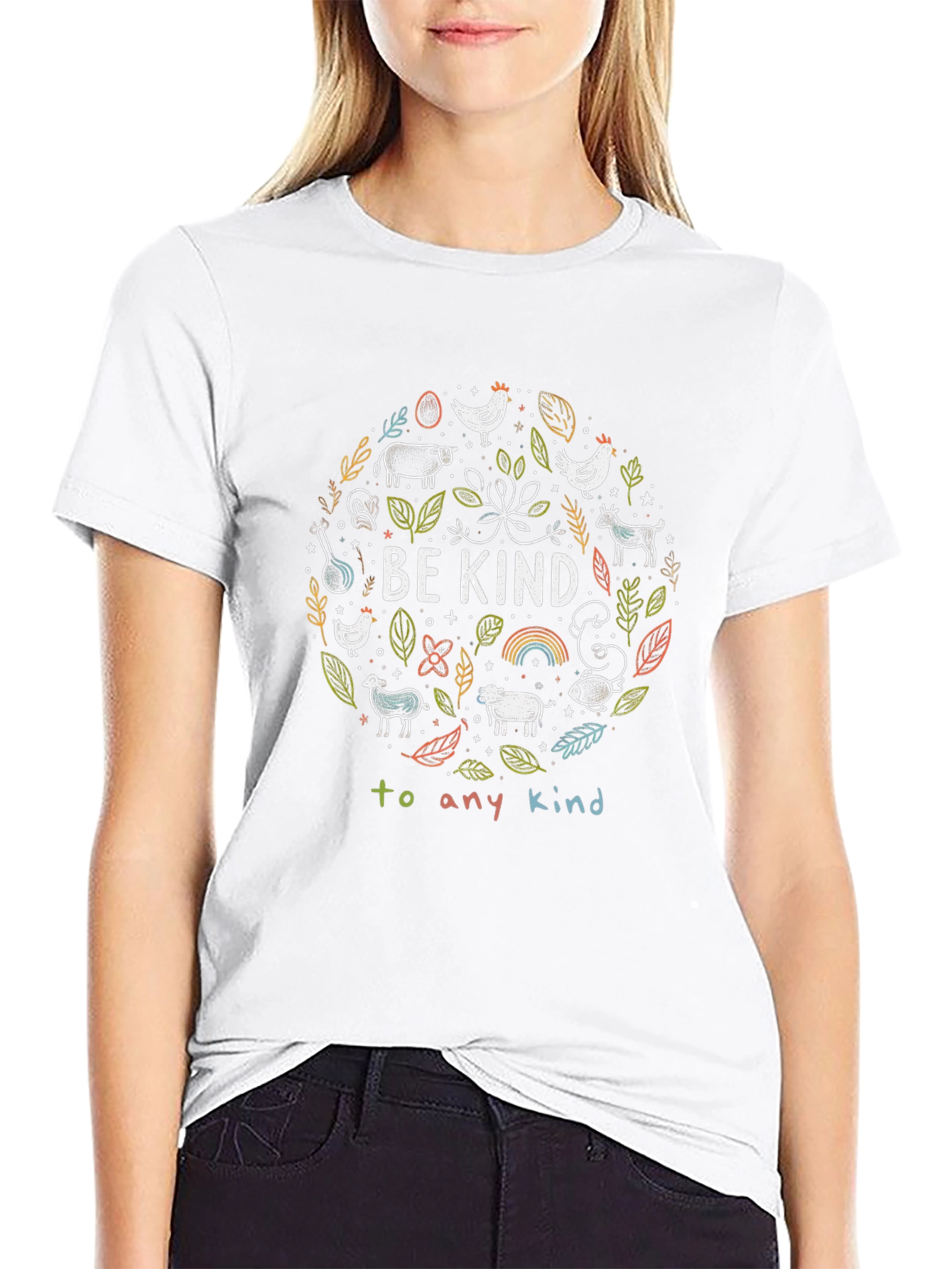 Be Kind Vegan Animal Lover Graphic T-Shirt