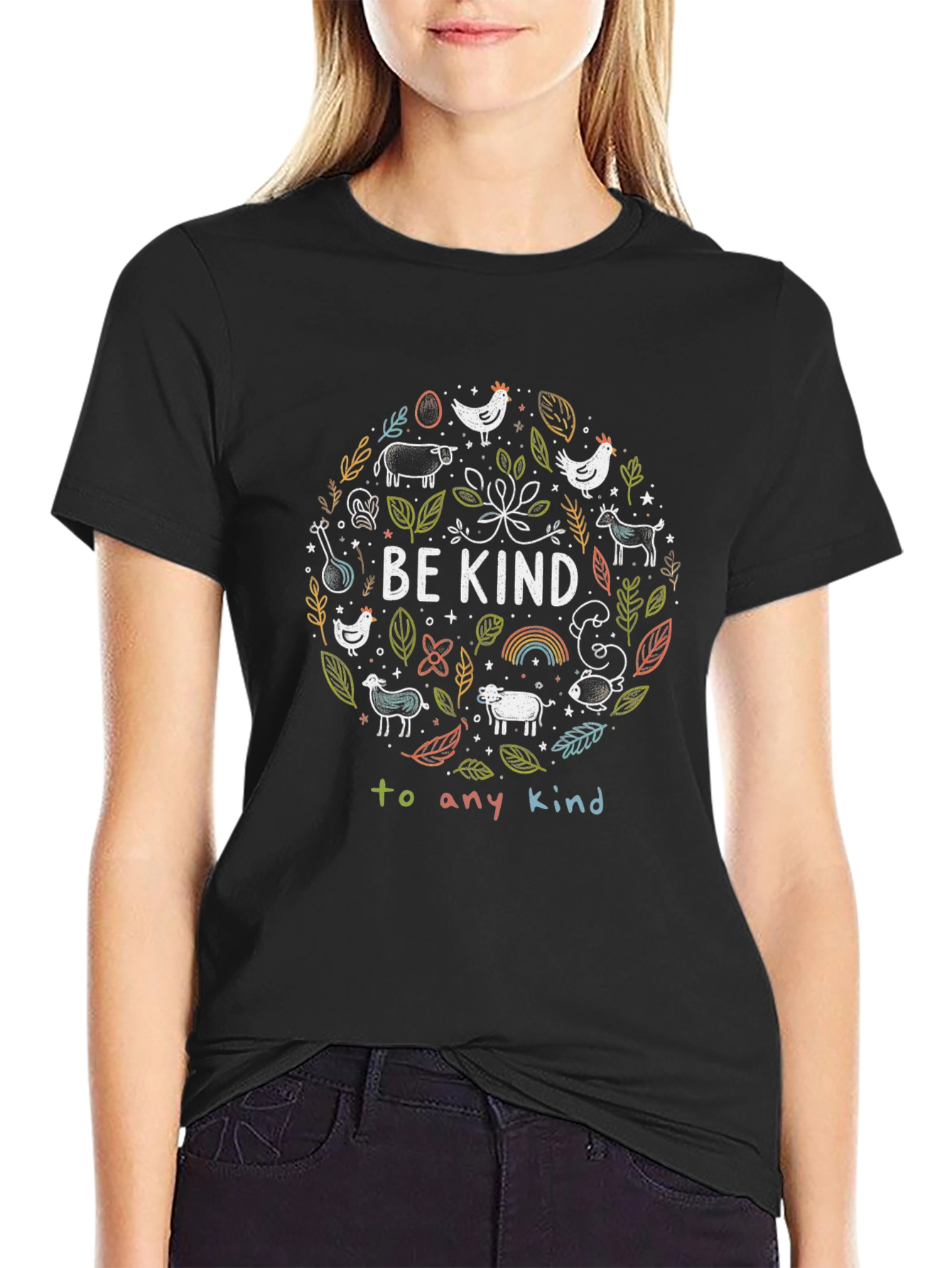 Be Kind Vegan Animal Lover Graphic T-Shirt