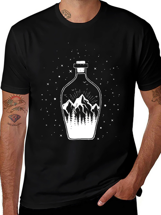 Mountain Landscape Graphic Tee - Mens Black T-Shirt