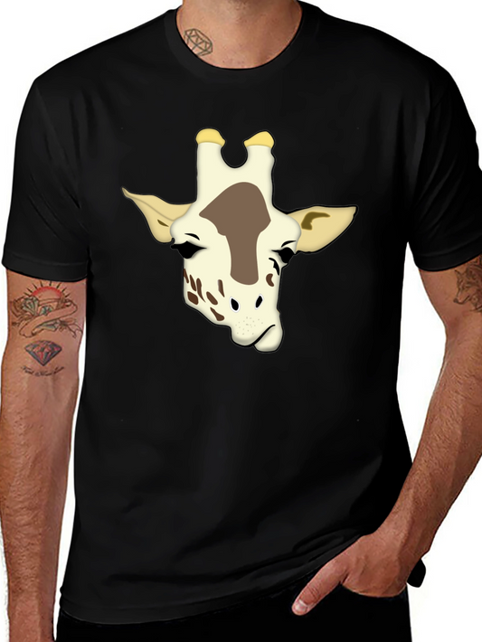 Giraffe Graphic Print Black T-Shirt