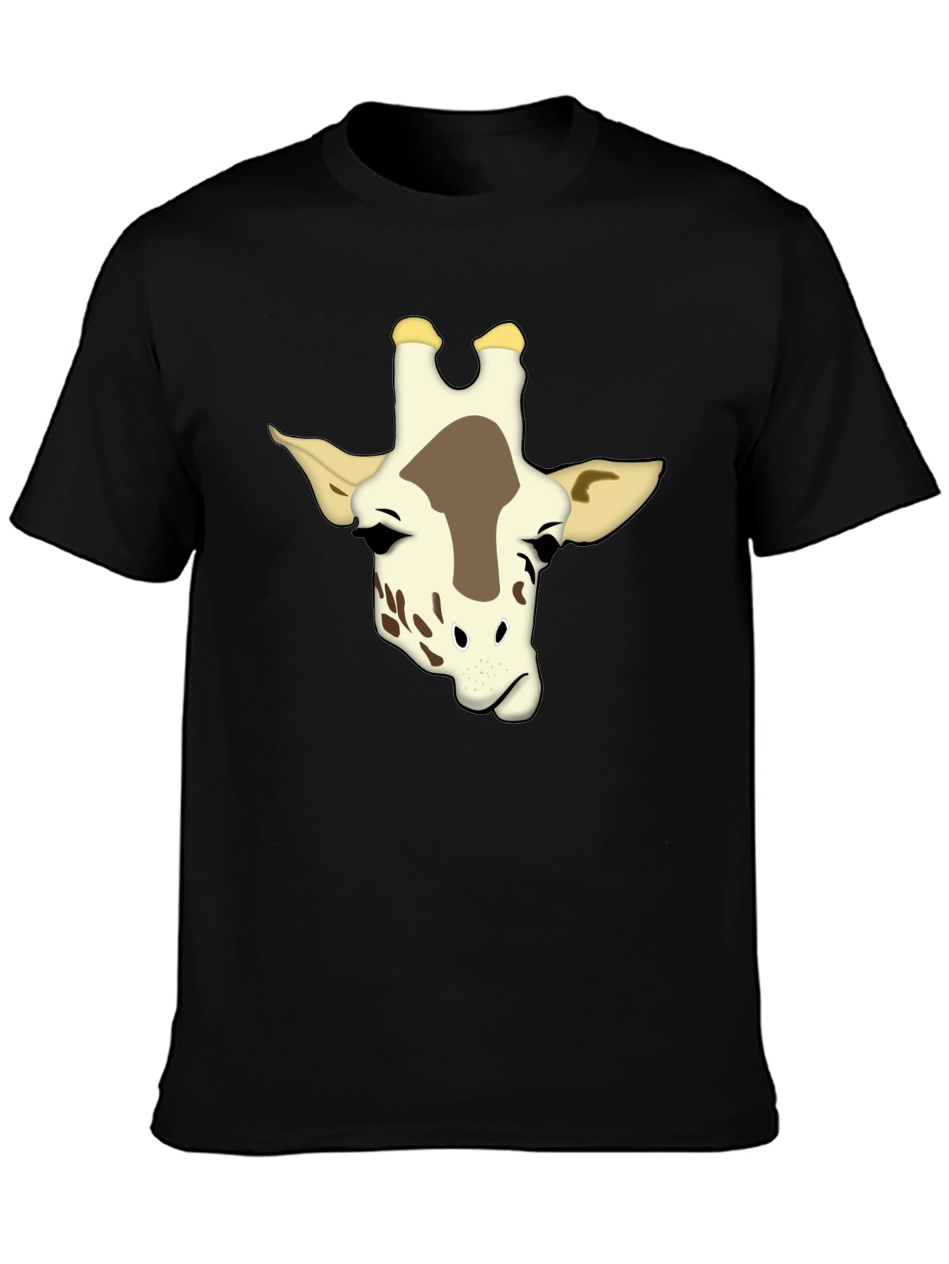 Giraffe Graphic Print Black T-Shirt