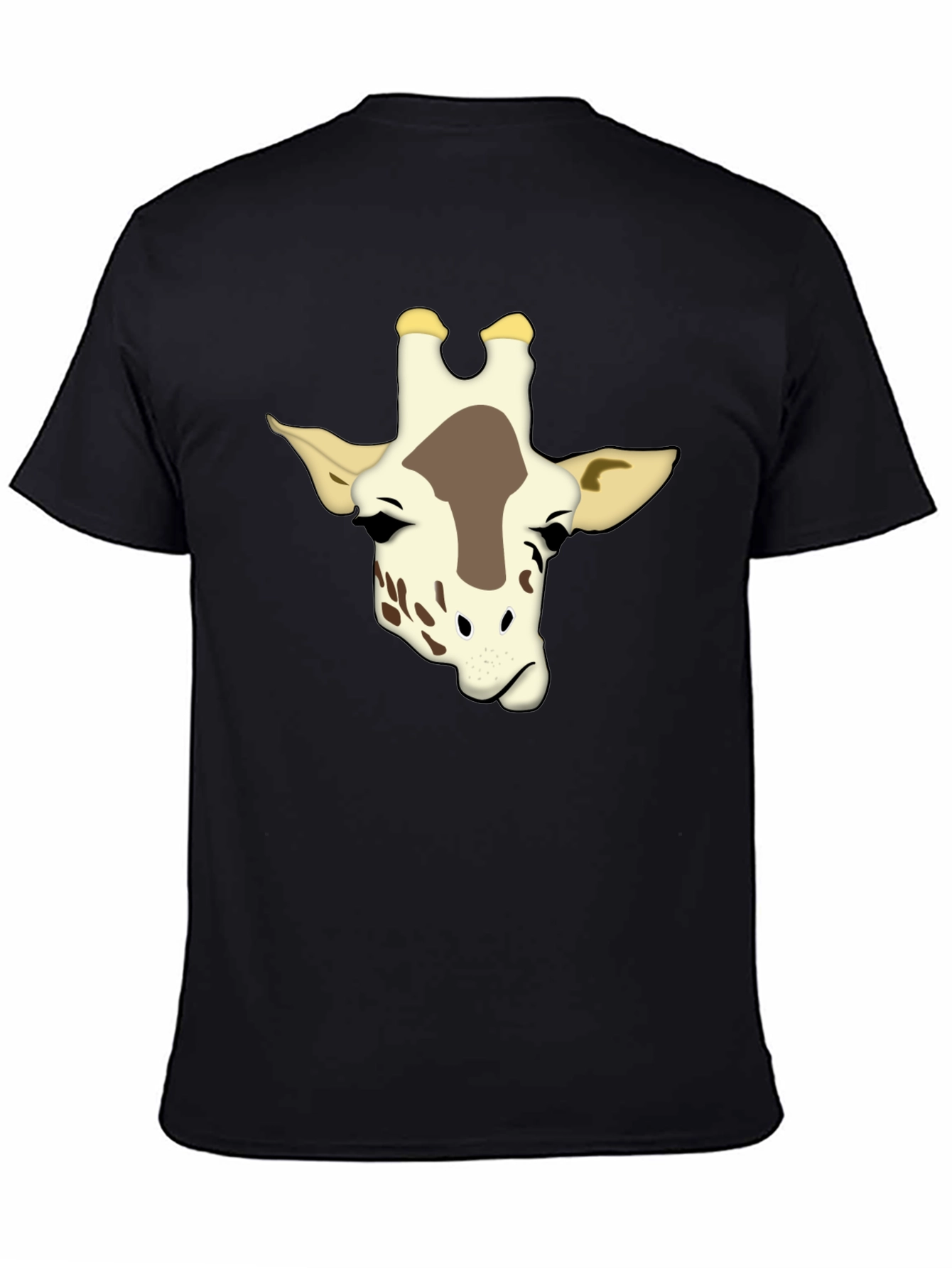 Giraffe Graphic Print Black T-Shirt