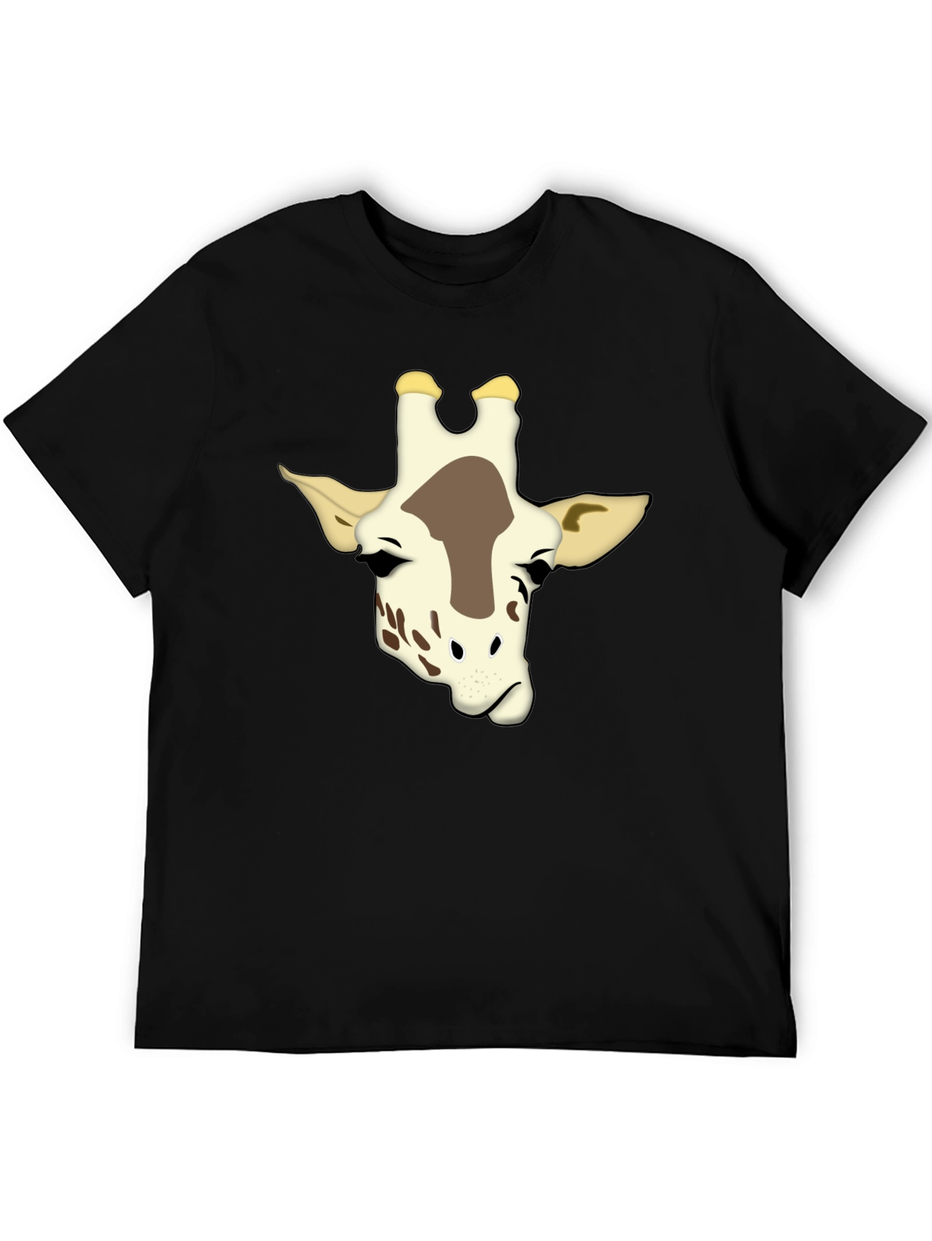 Giraffe Graphic Print Black T-Shirt