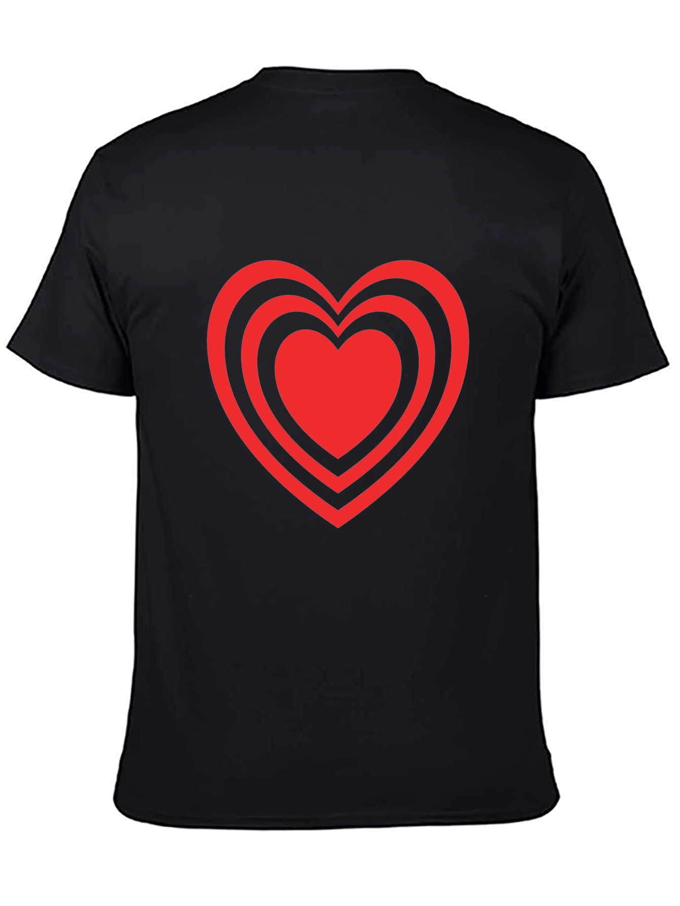 Heart Design Black T-Shirt