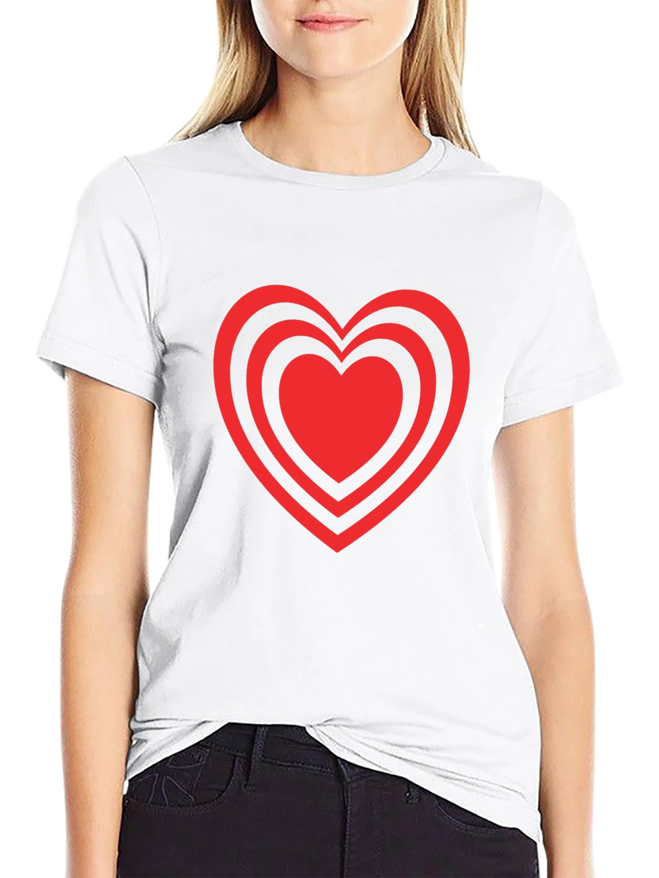 Heart Design Black T-Shirt