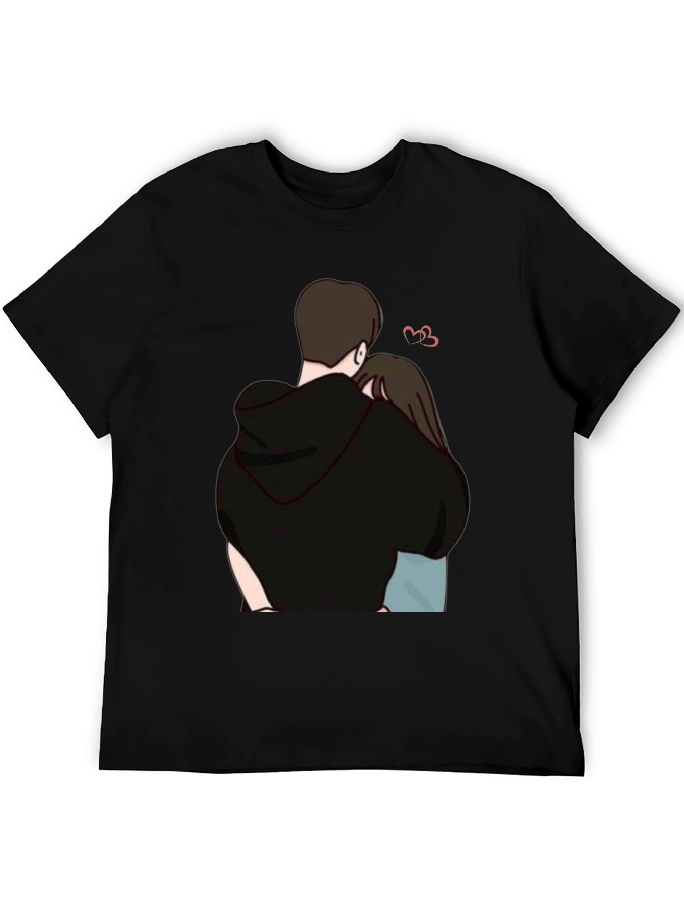 Couple Hug Graphic Tee - Soft Cotton Blend