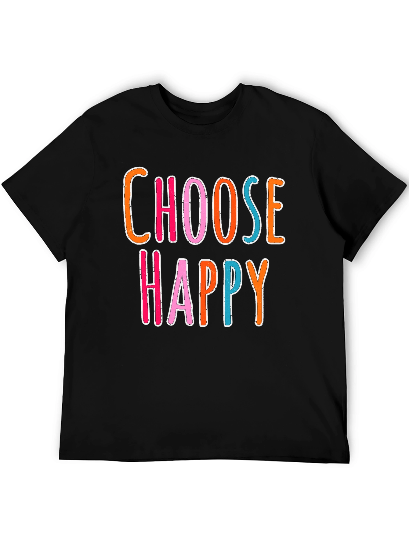 Choose Happy Graphic Tee - Black Casual Shirt