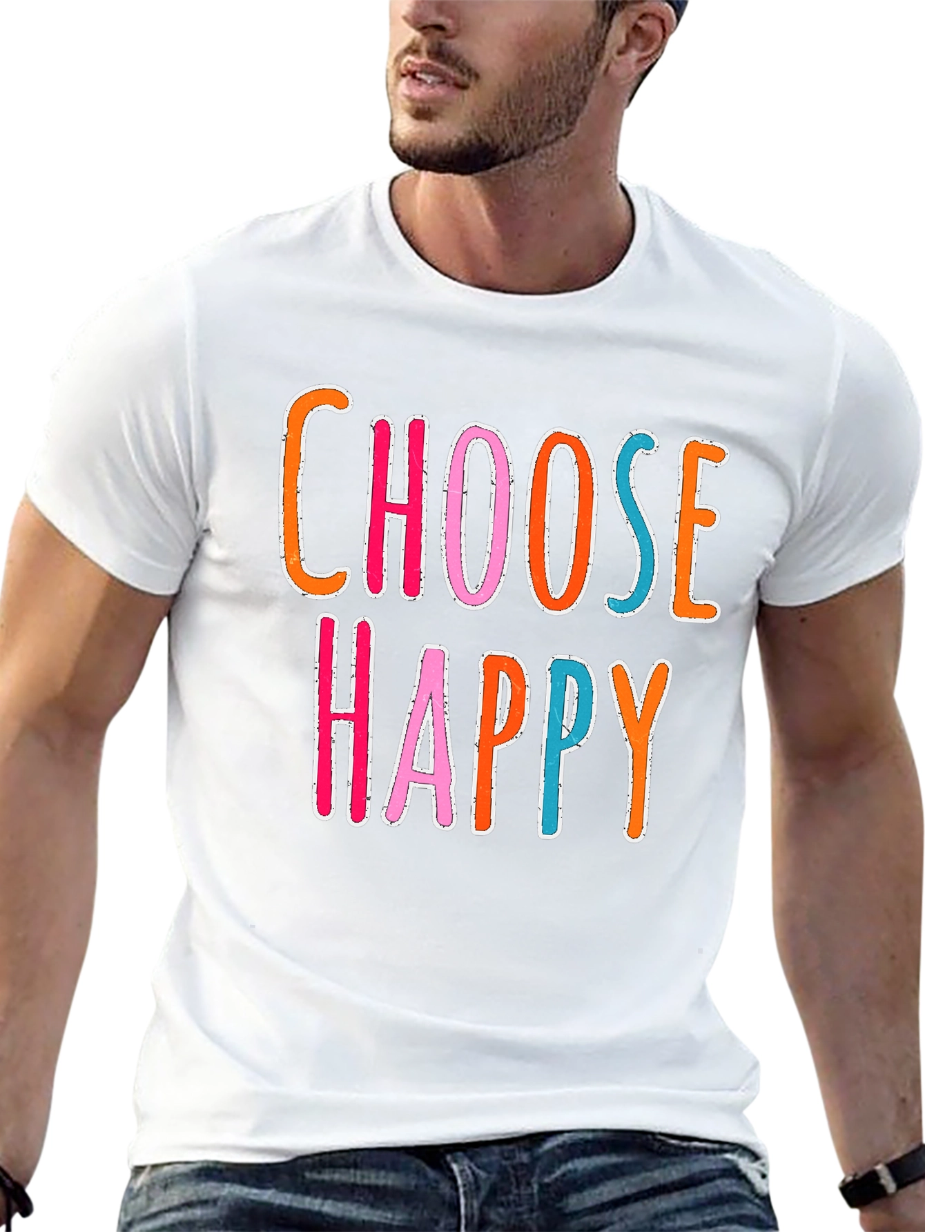 Choose Happy Graphic Tee - Black Casual Shirt