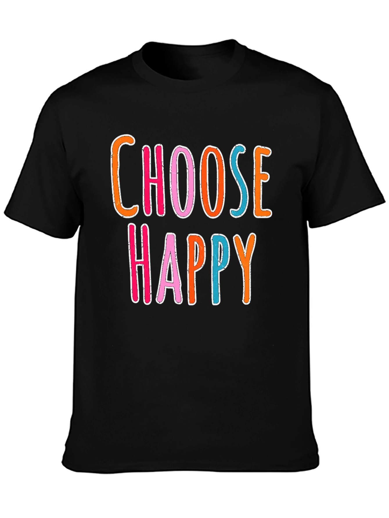 Choose Happy Graphic Tee - Black Casual Shirt