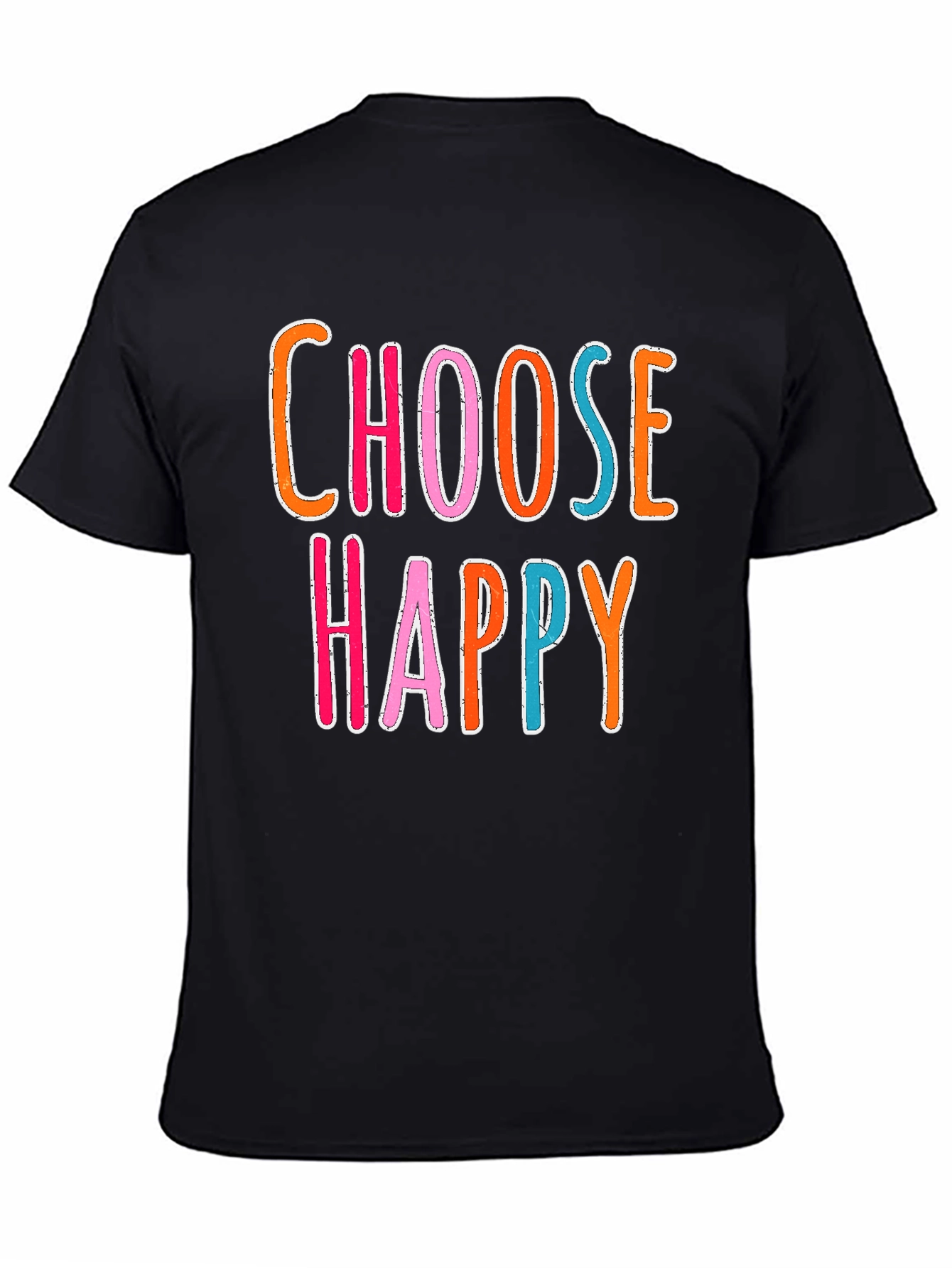 Choose Happy Graphic Tee - Black Casual Shirt