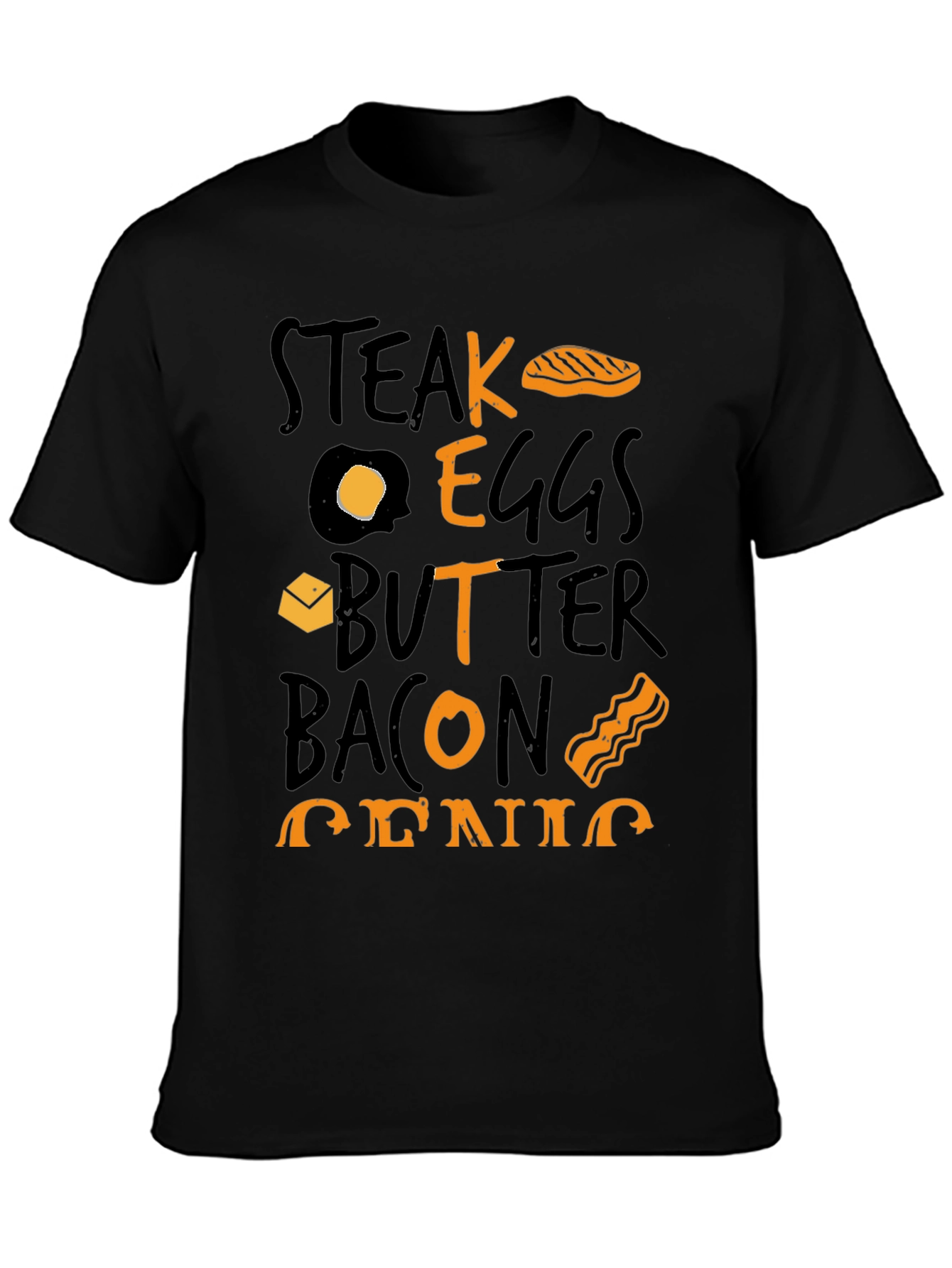 Steak Eggs Butter Bacon Genius Graphic T-Shirt