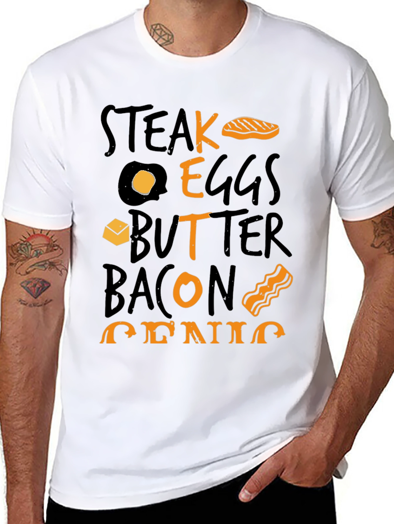 Steak Eggs Butter Bacon Genius Graphic T-Shirt