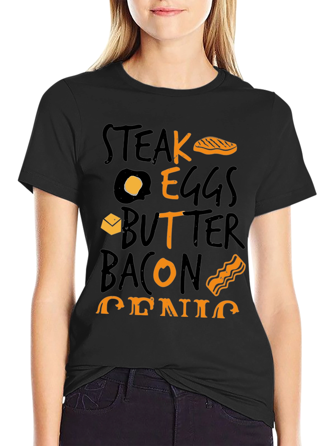 Steak Eggs Butter Bacon Genius Graphic T-Shirt