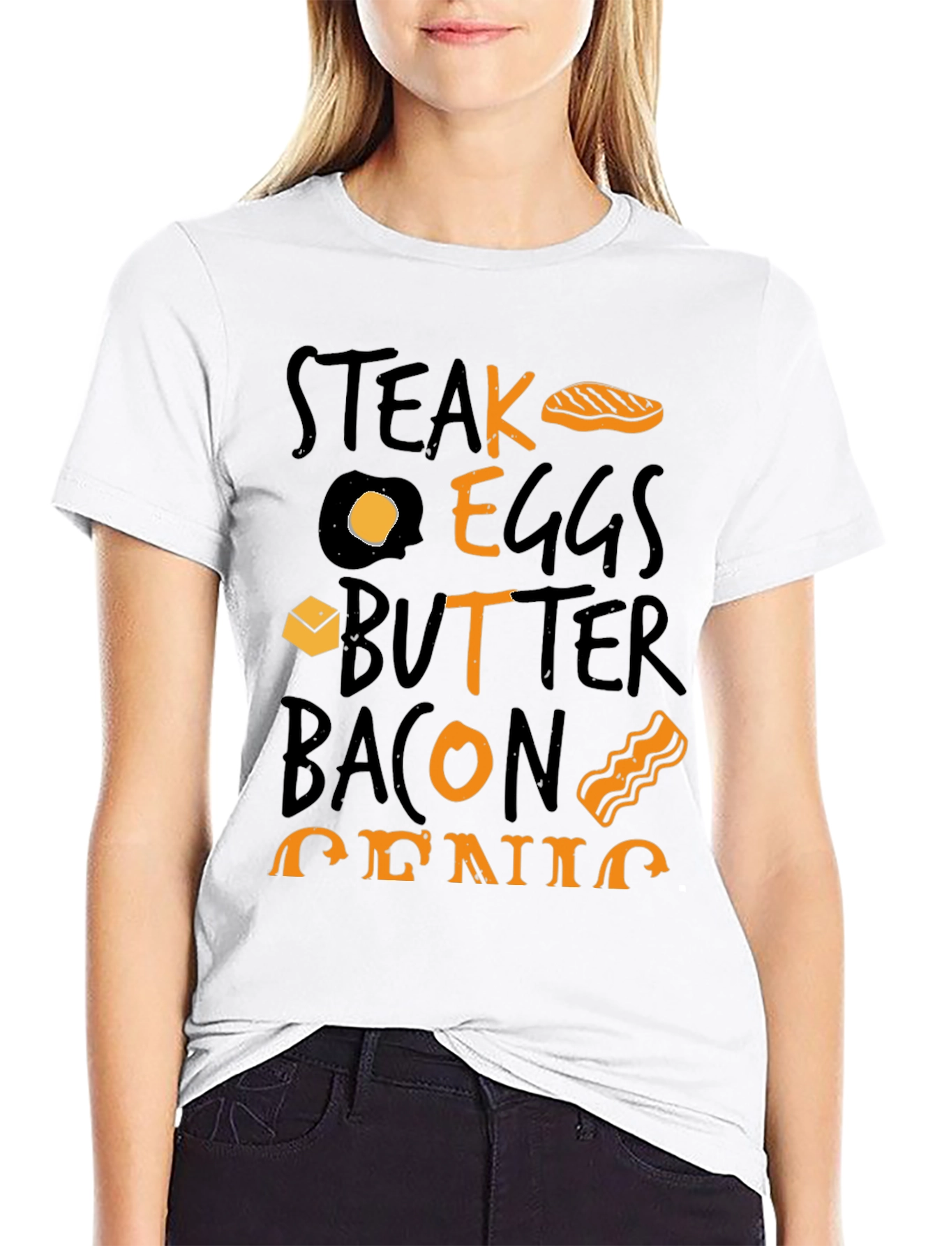 Steak Eggs Butter Bacon Genius Graphic T-Shirt