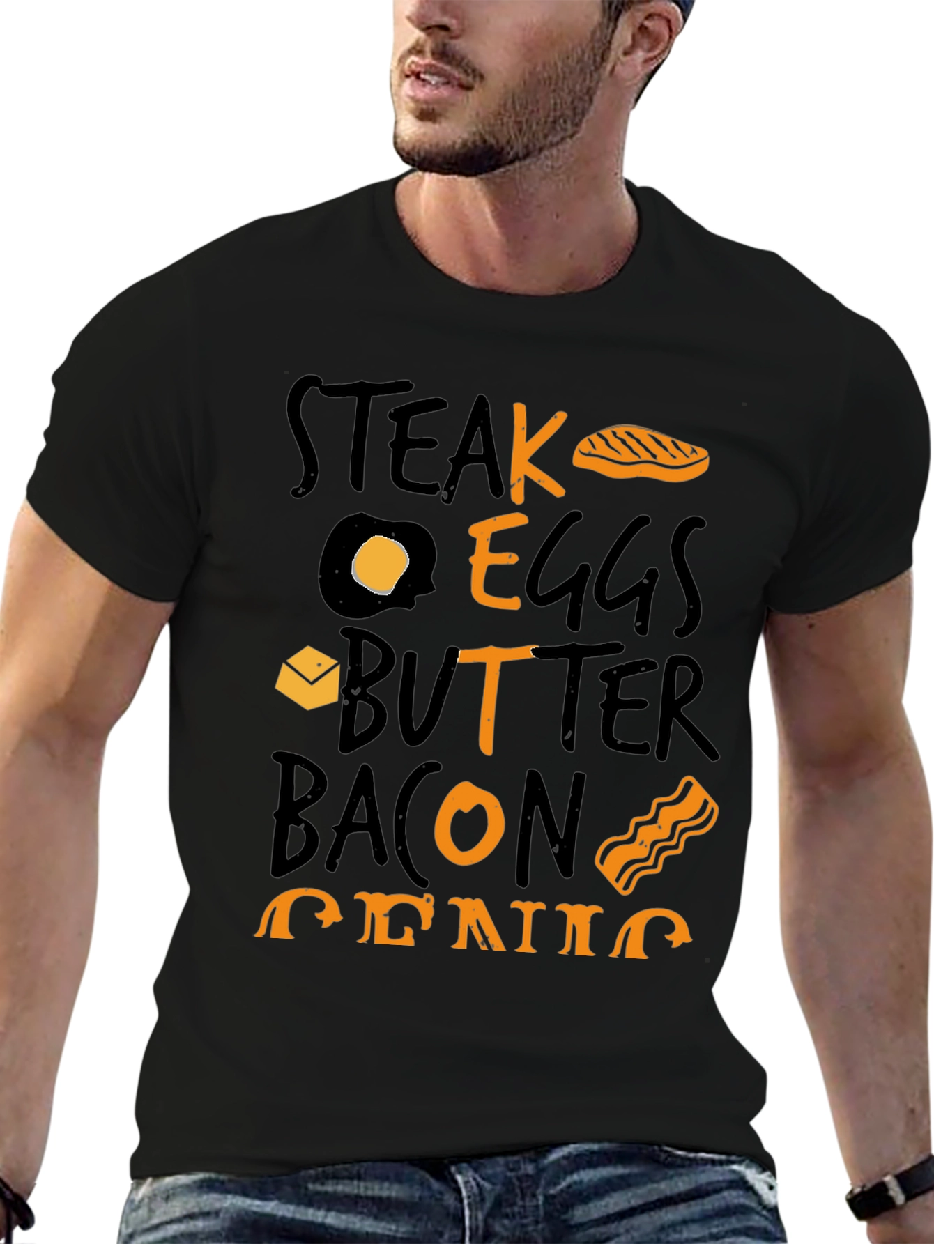 Steak Eggs Butter Bacon Genius Graphic T-Shirt