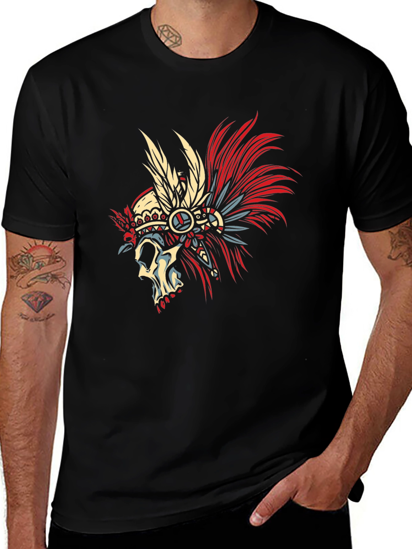 Skull Chief Black T-Shirt - Unique Graphic Tee