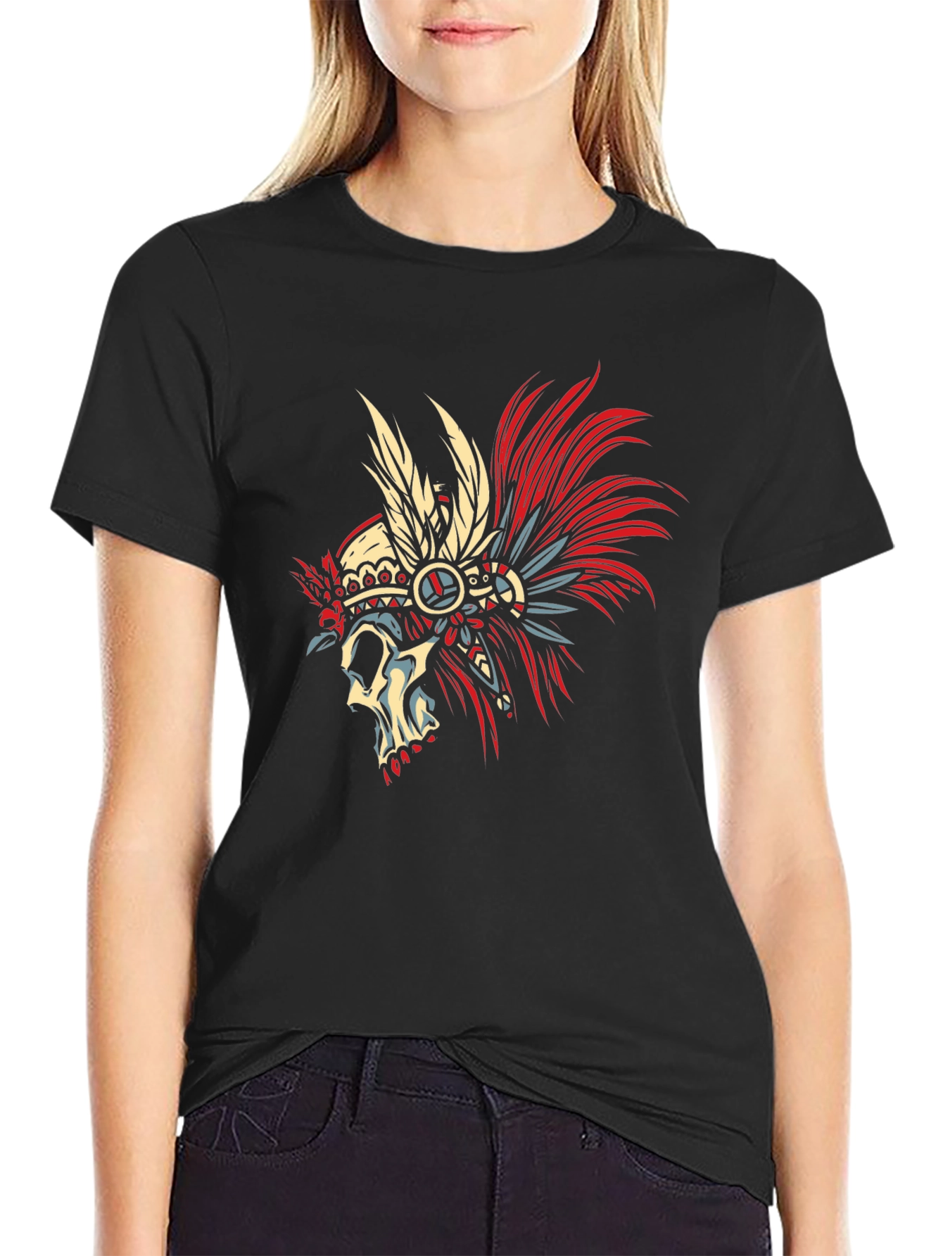 Skull Chief Black T-Shirt - Unique Graphic Tee