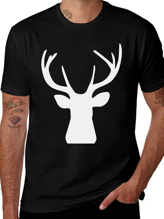 Deer Head Graphic Tee - Black