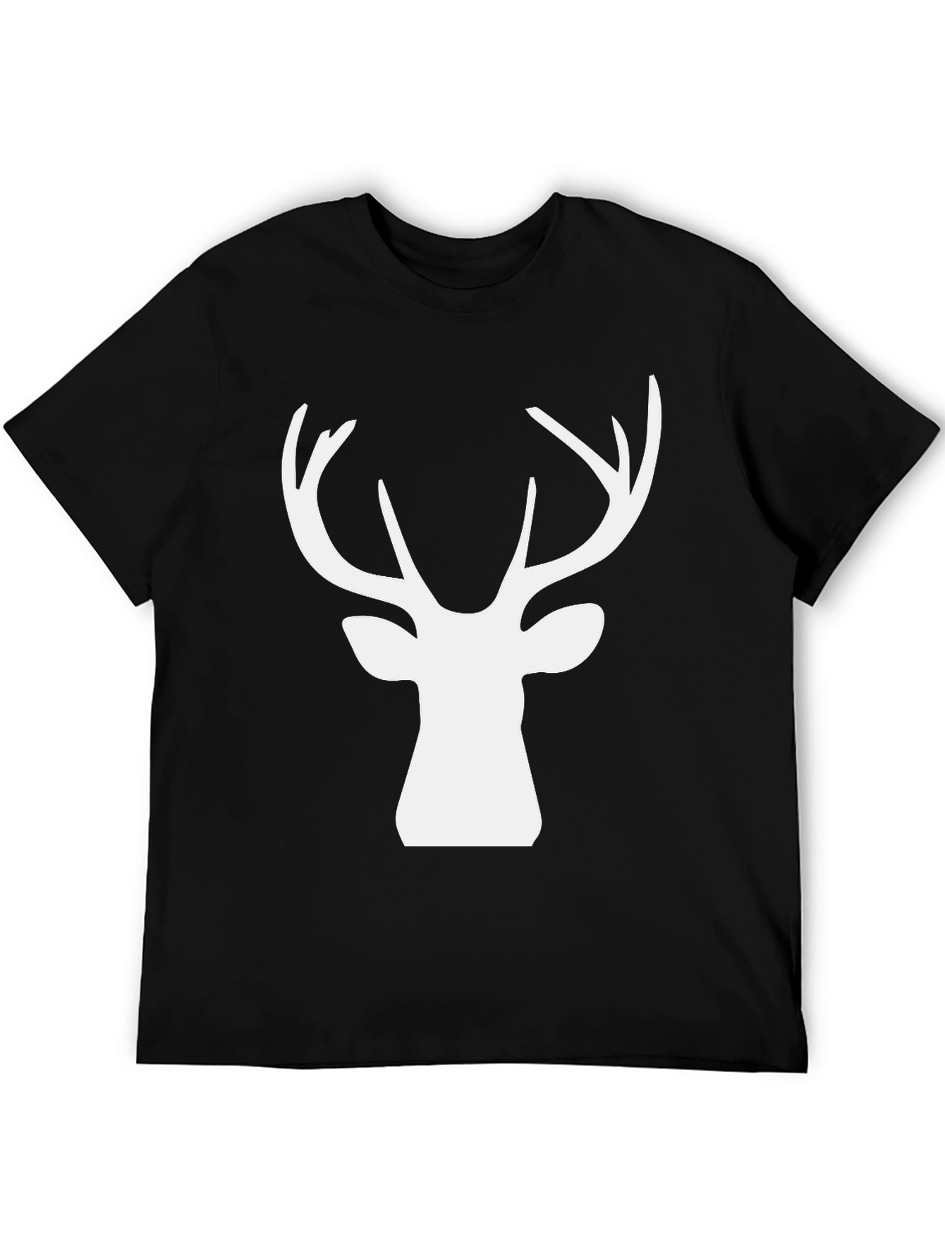 Deer Head Graphic Tee - Black