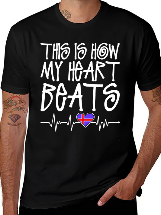 Heartbeat Iceland Flag T-Shirt