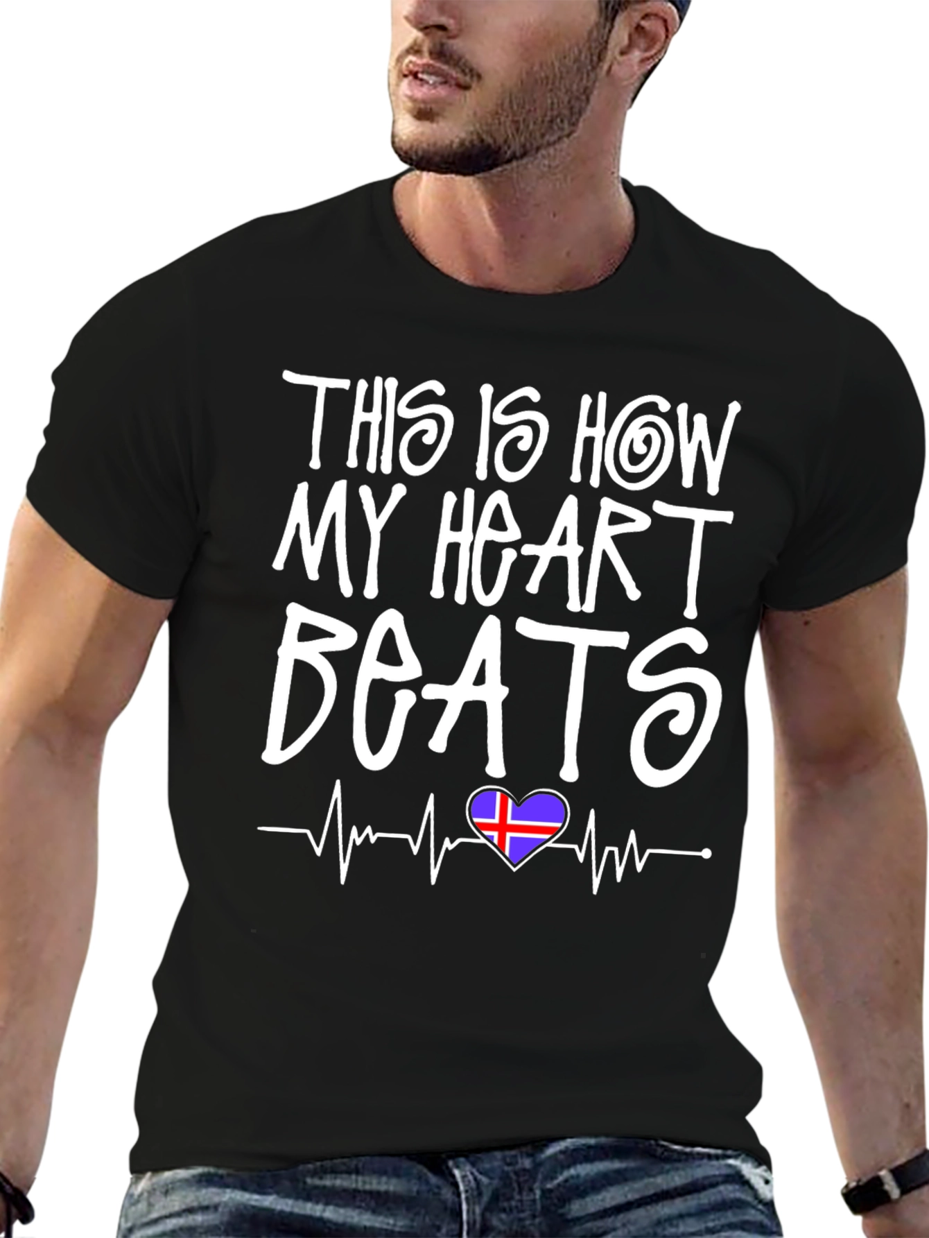 Heartbeat Iceland Flag T-Shirt