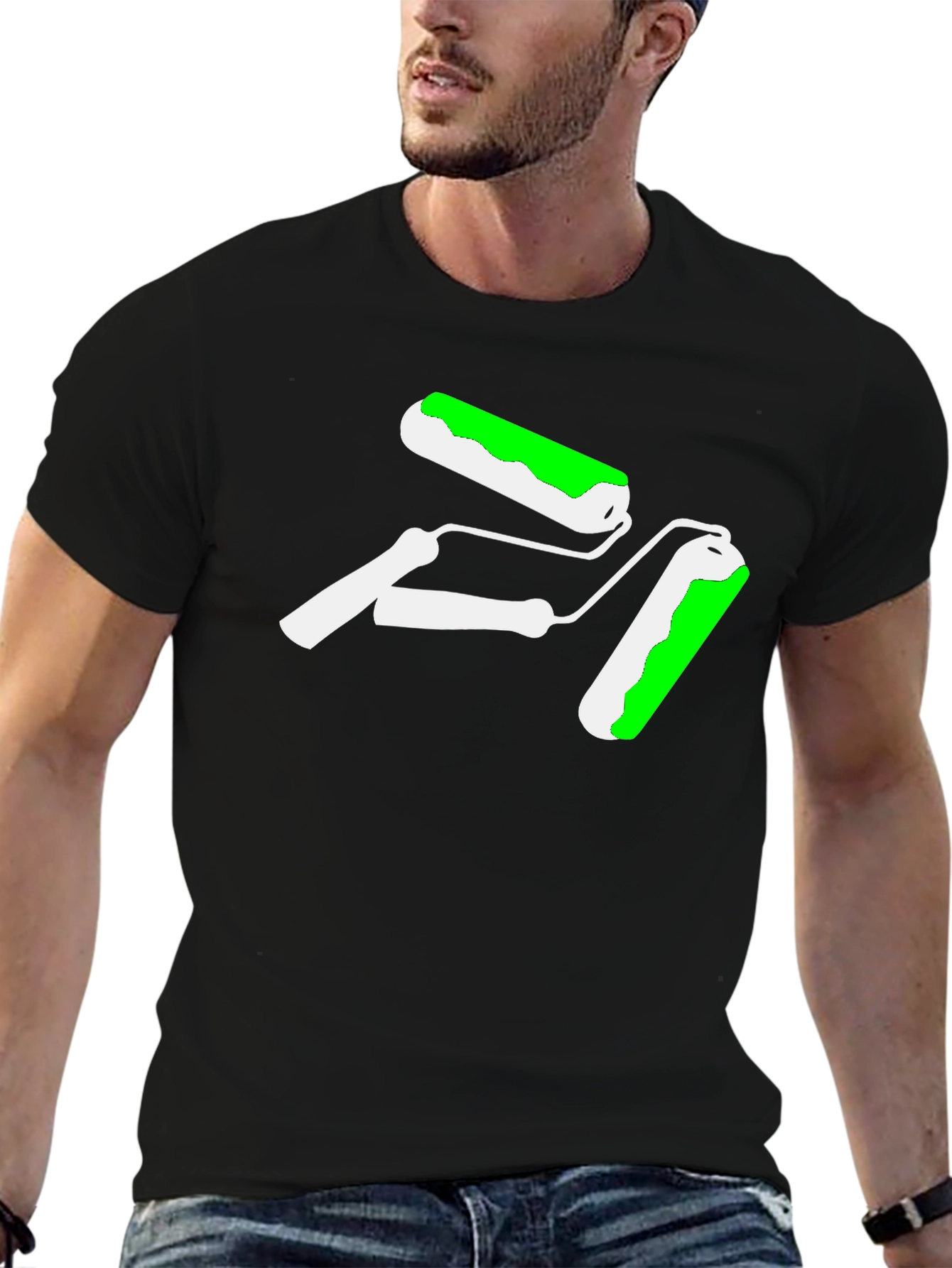 Paint Roller Graphic Tee - Cool Painter T-Shirt
