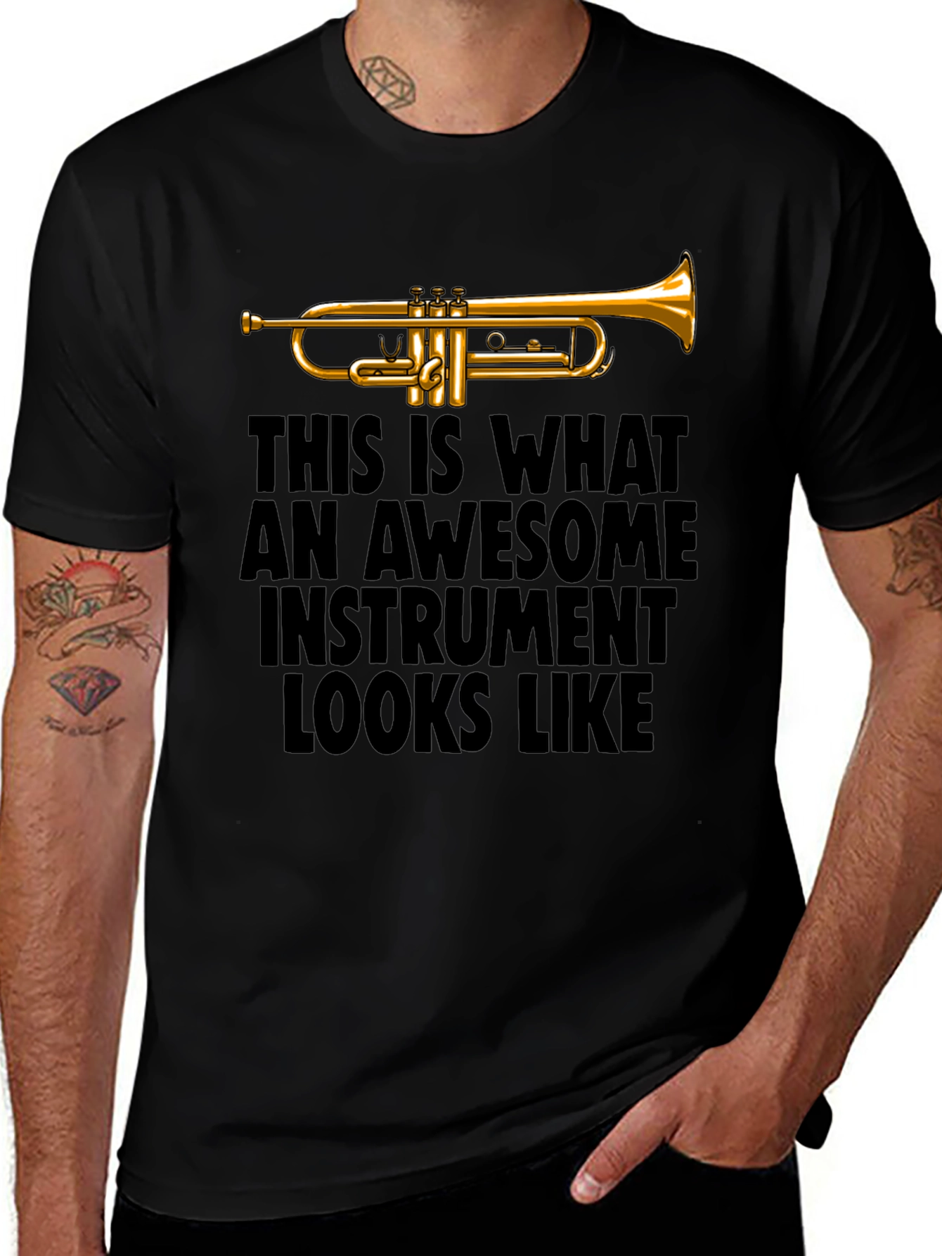 Awesome Instrument Trumpet Graphic Tee - Musicians T-Shirt