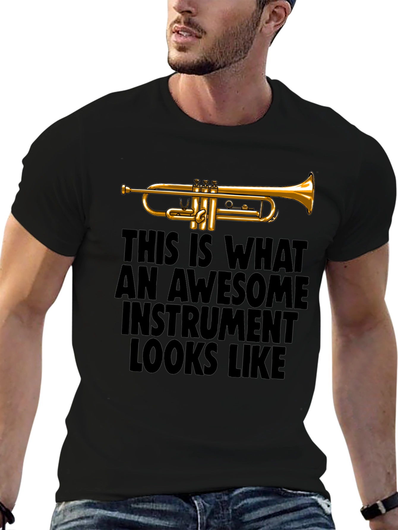 Awesome Instrument Trumpet Graphic Tee - Musicians T-Shirt
