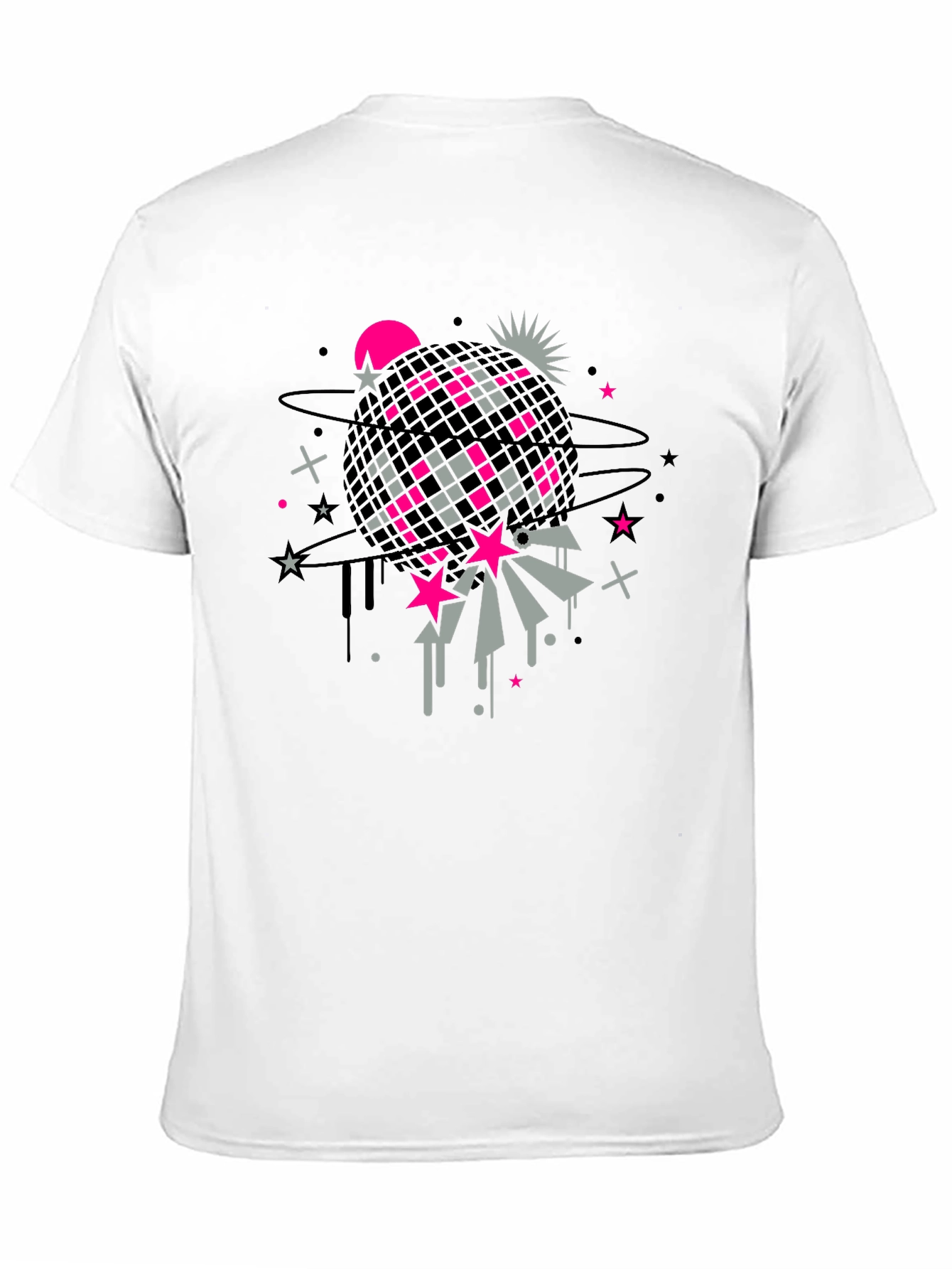 Retro Disco Ball Graphic Tee - Black