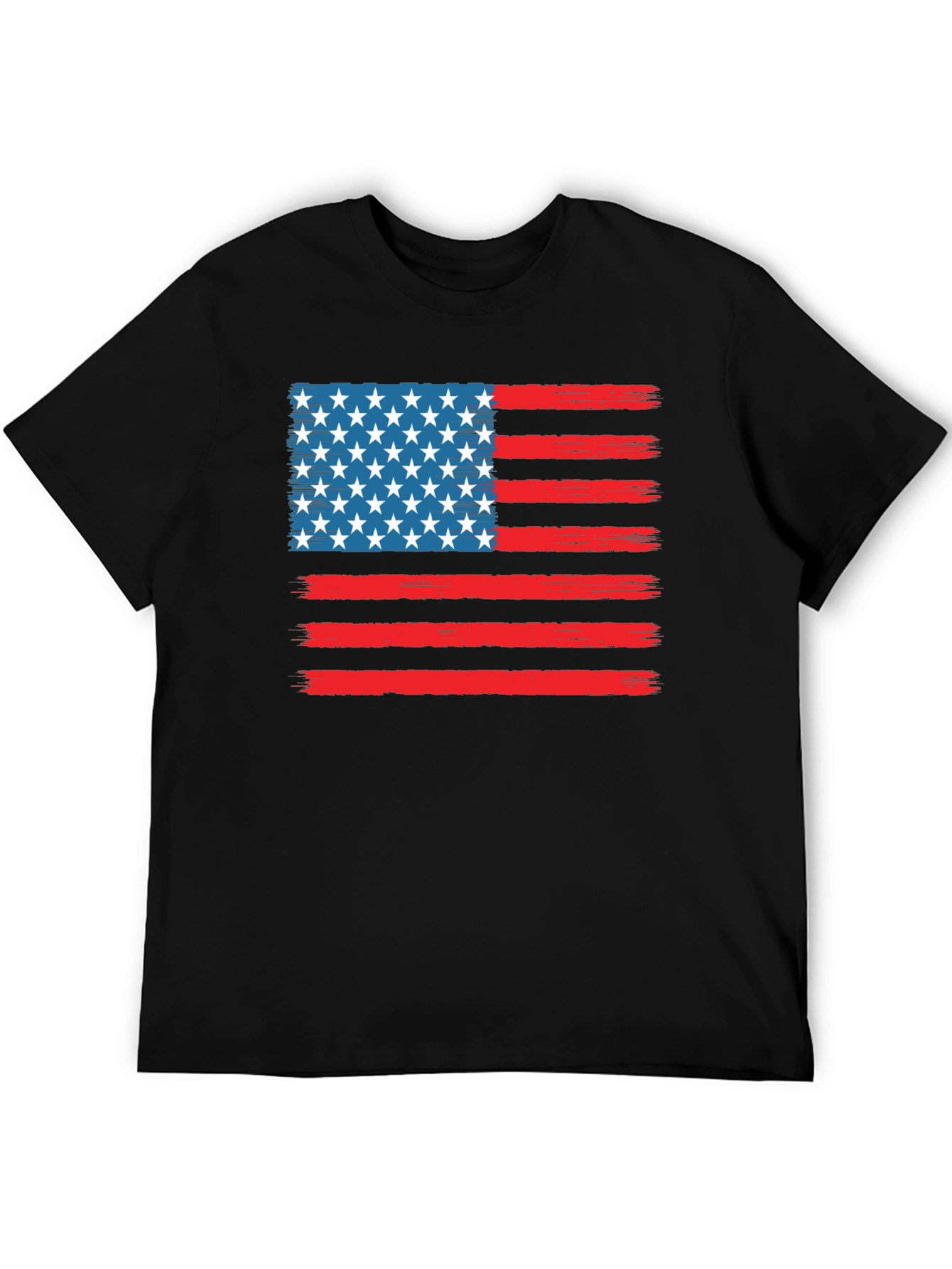 American Flag Graphic Print Crewneck T-Shirt