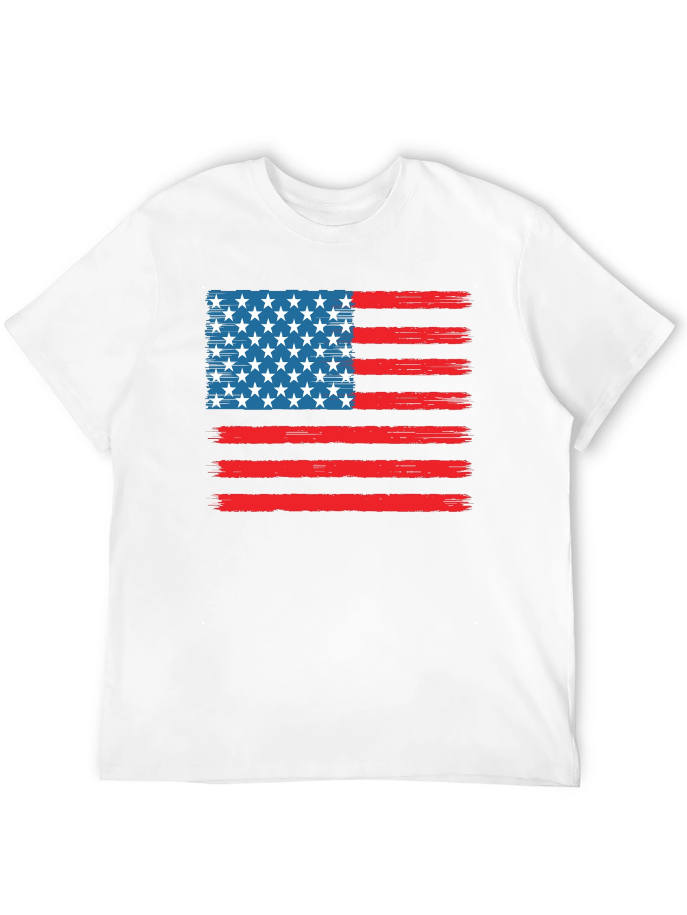 American Flag Graphic Print Crewneck T-Shirt