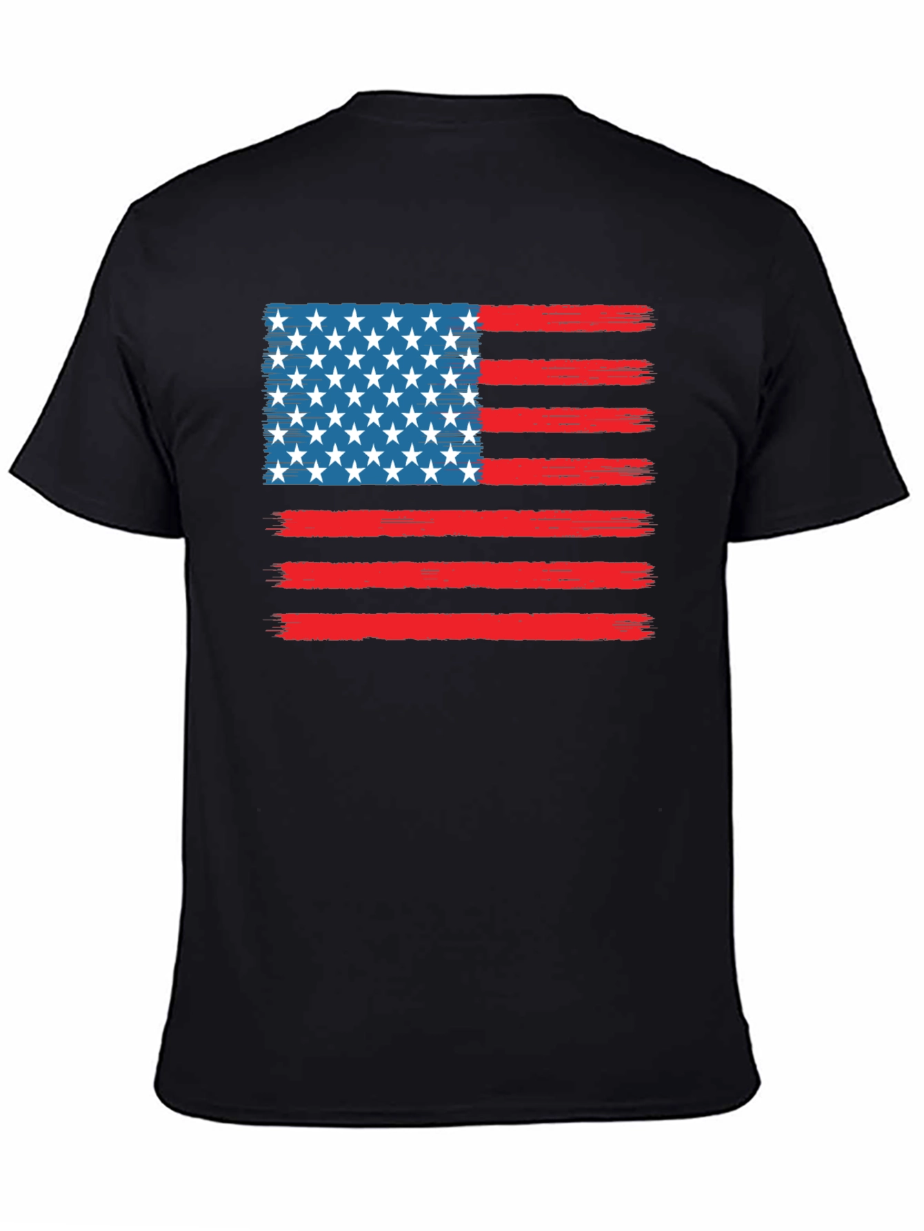 American Flag Graphic Print Crewneck T-Shirt