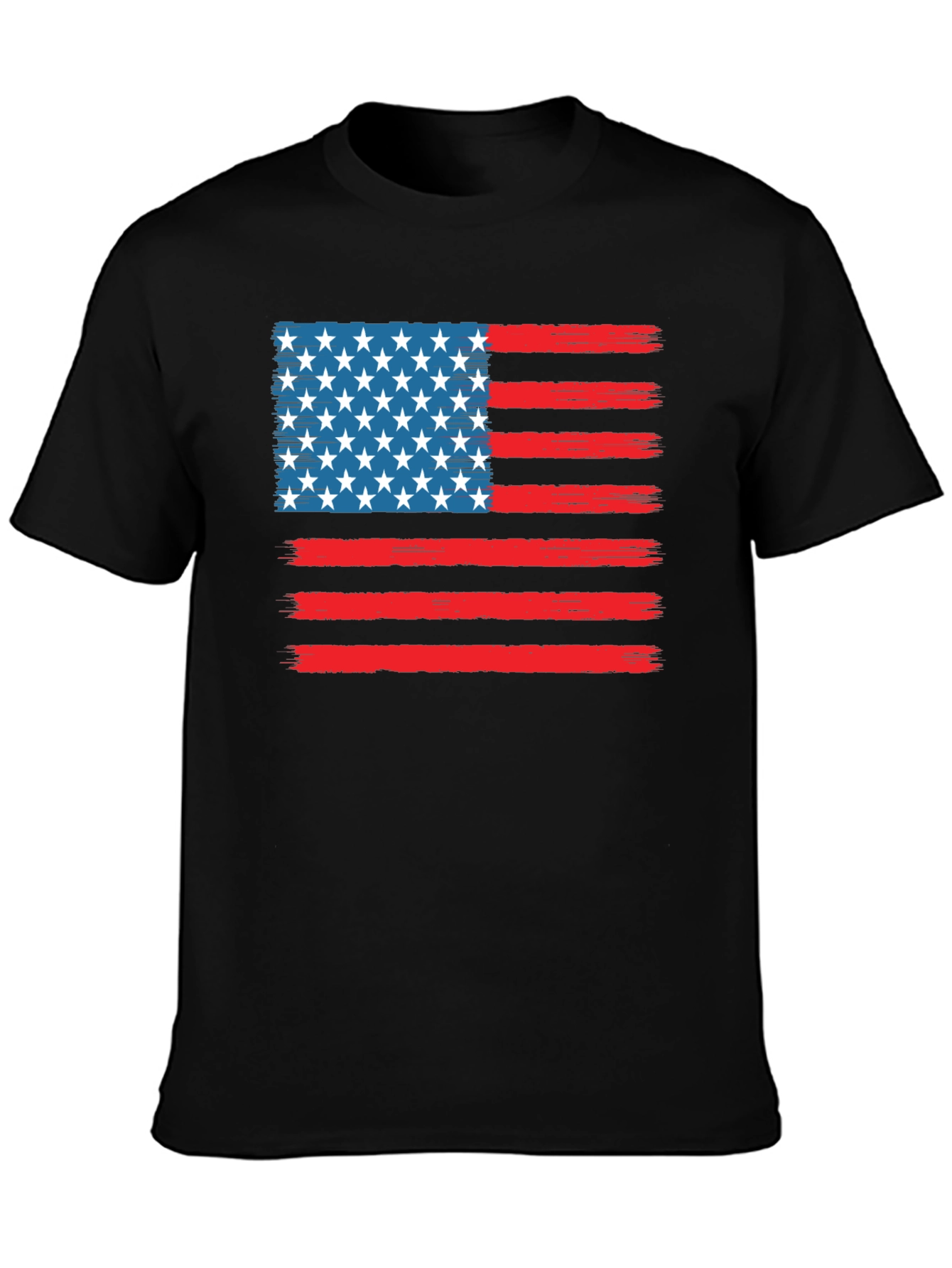American Flag Graphic Print Crewneck T-Shirt