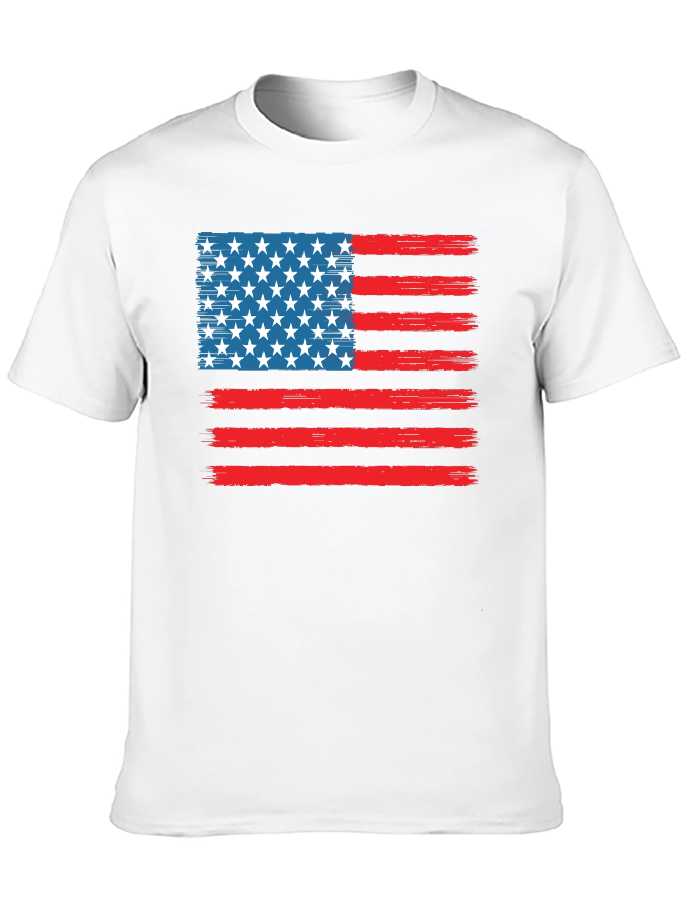 American Flag Graphic Print Crewneck T-Shirt