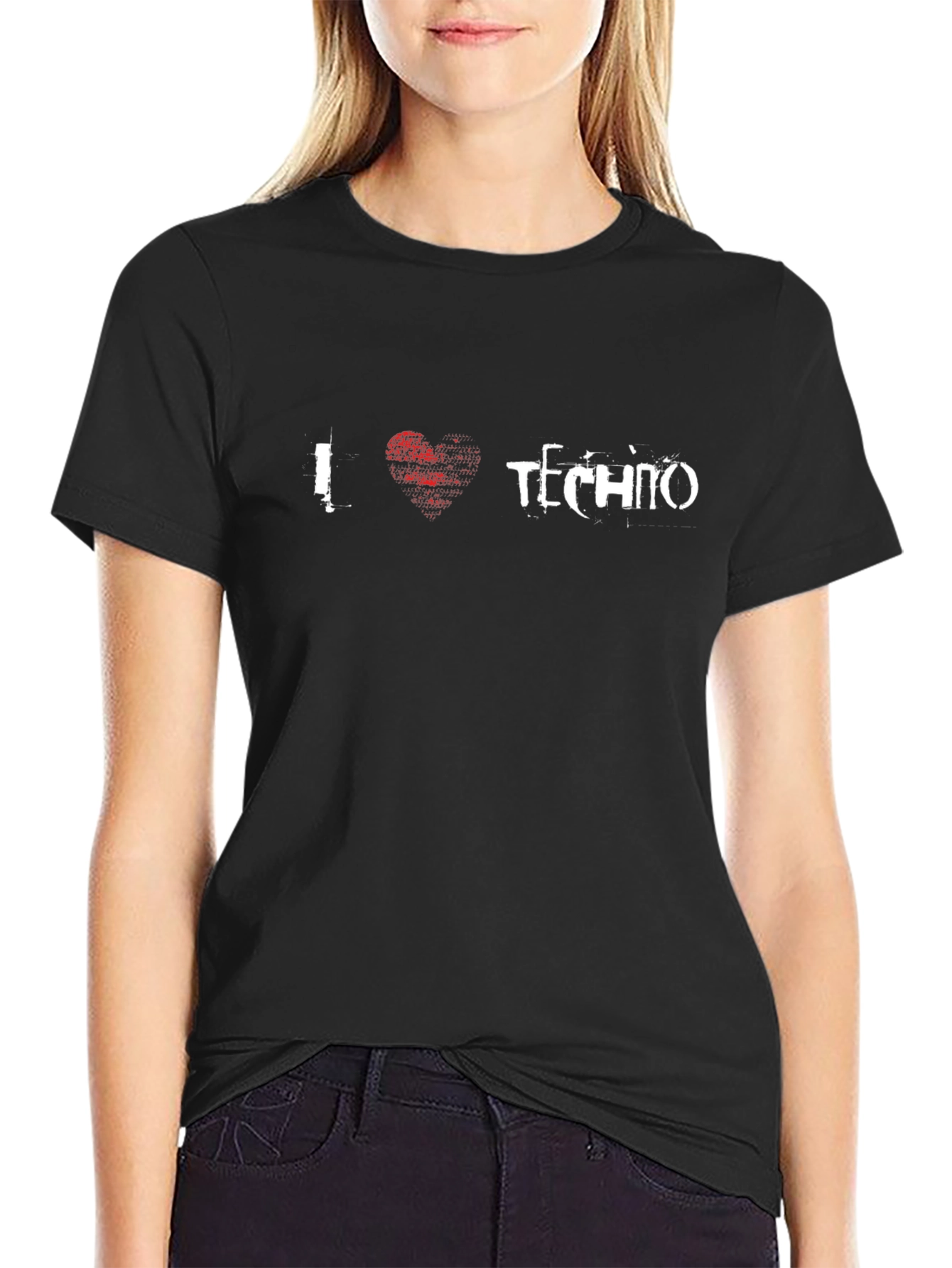 I Love Techno Black T-Shirt - Music Rave Apparel
