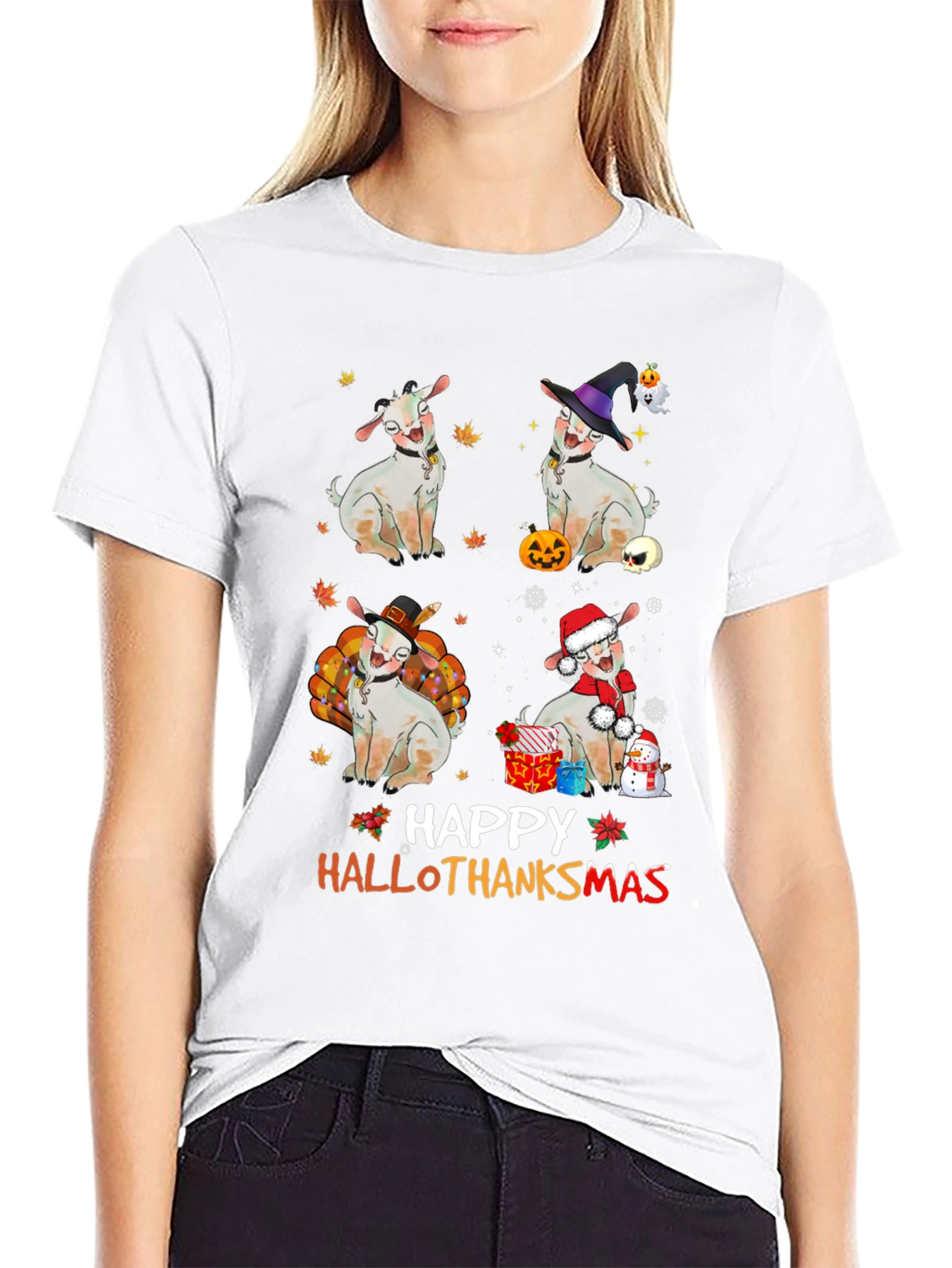 Happy Hallothanksmas Goat T-Shirt