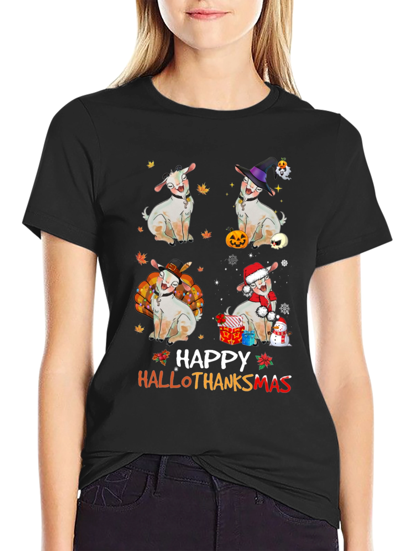 Happy Hallothanksmas Goat T-Shirt