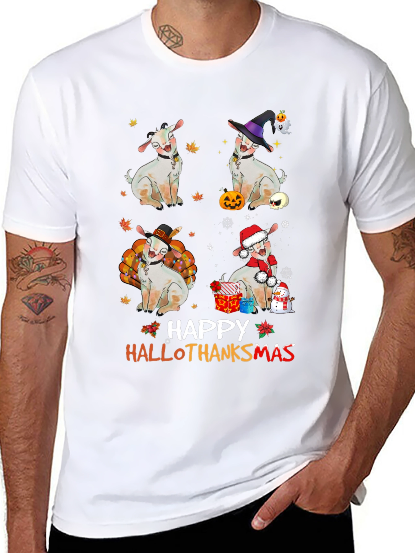 Happy Hallothanksmas Goat T-Shirt