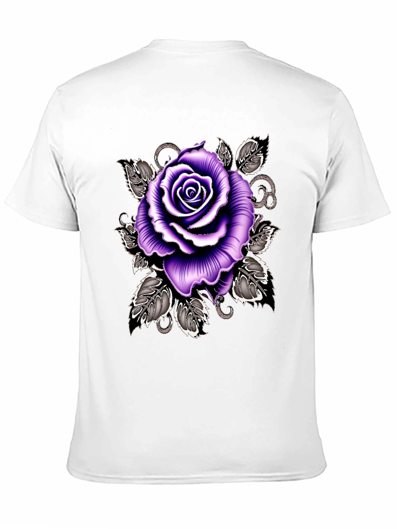 Purple Rose Graphic Tee - Stylish Floral T-Shirt