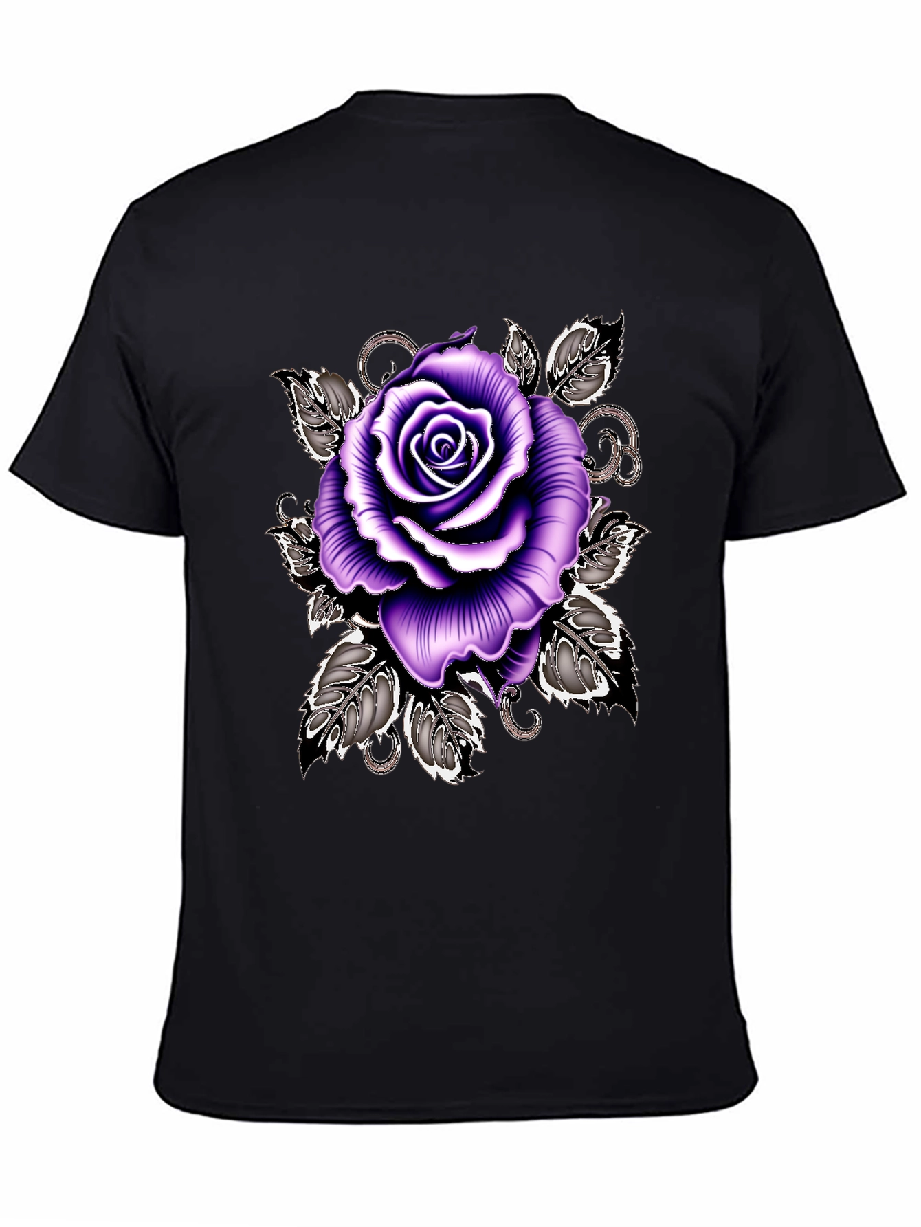 Purple Rose Graphic Tee - Stylish Floral T-Shirt