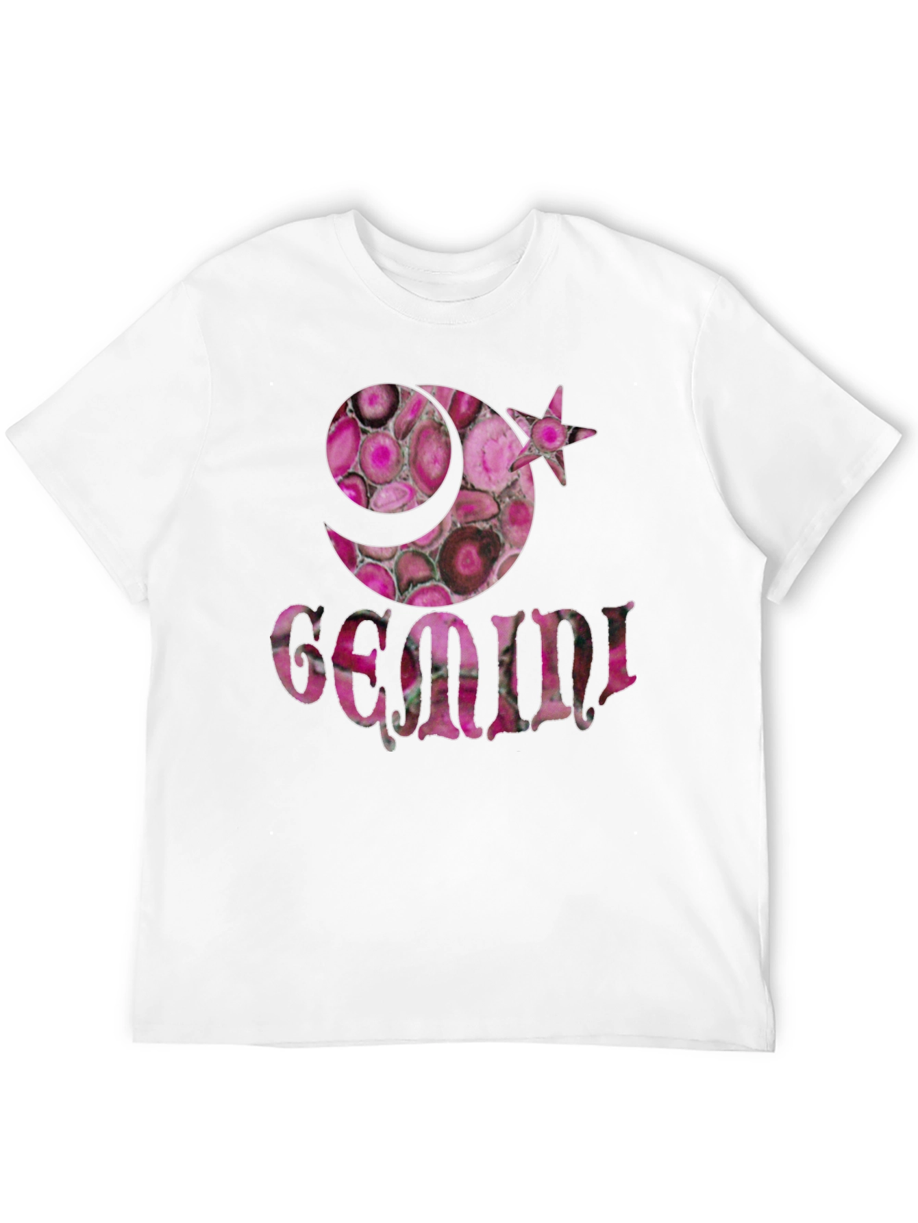 Gemini Zodiac Pink Agate T-Shirt