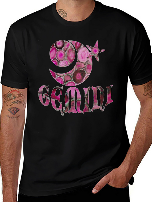 Gemini Zodiac Pink Agate T-Shirt