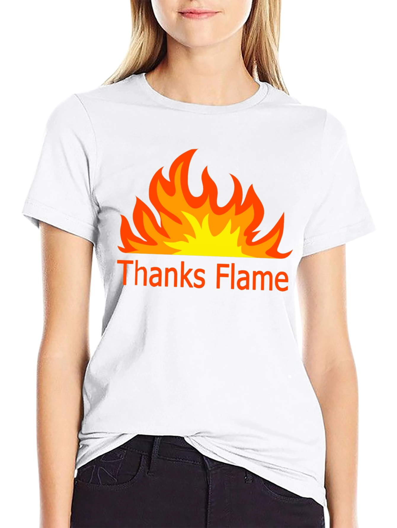 Thanks Flame Black T-Shirt